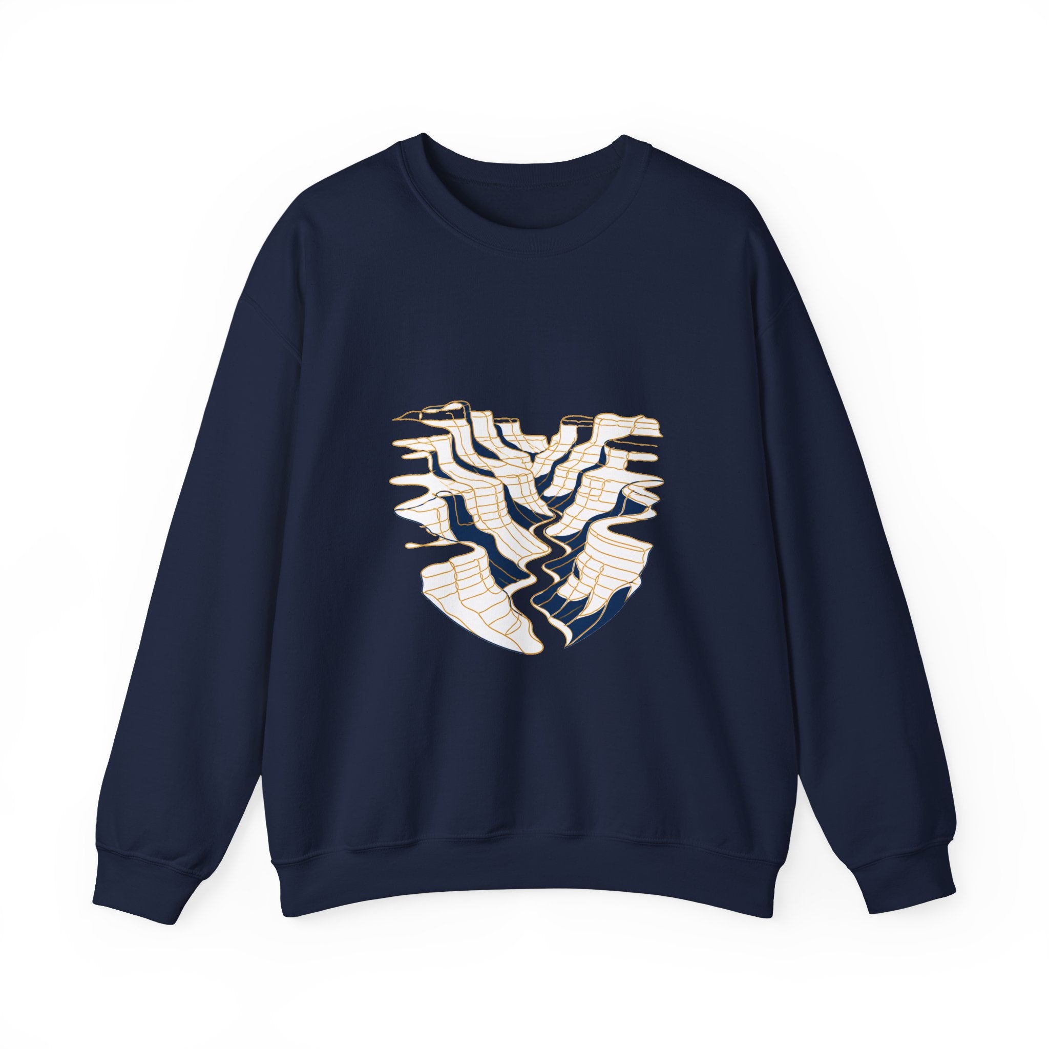 Matching Couple Sweatshirt - Lavender Fields & Canyon Matching Couple Crewneck Sweatshirt Minimalist Art His Hers Valentine Gift - Design B