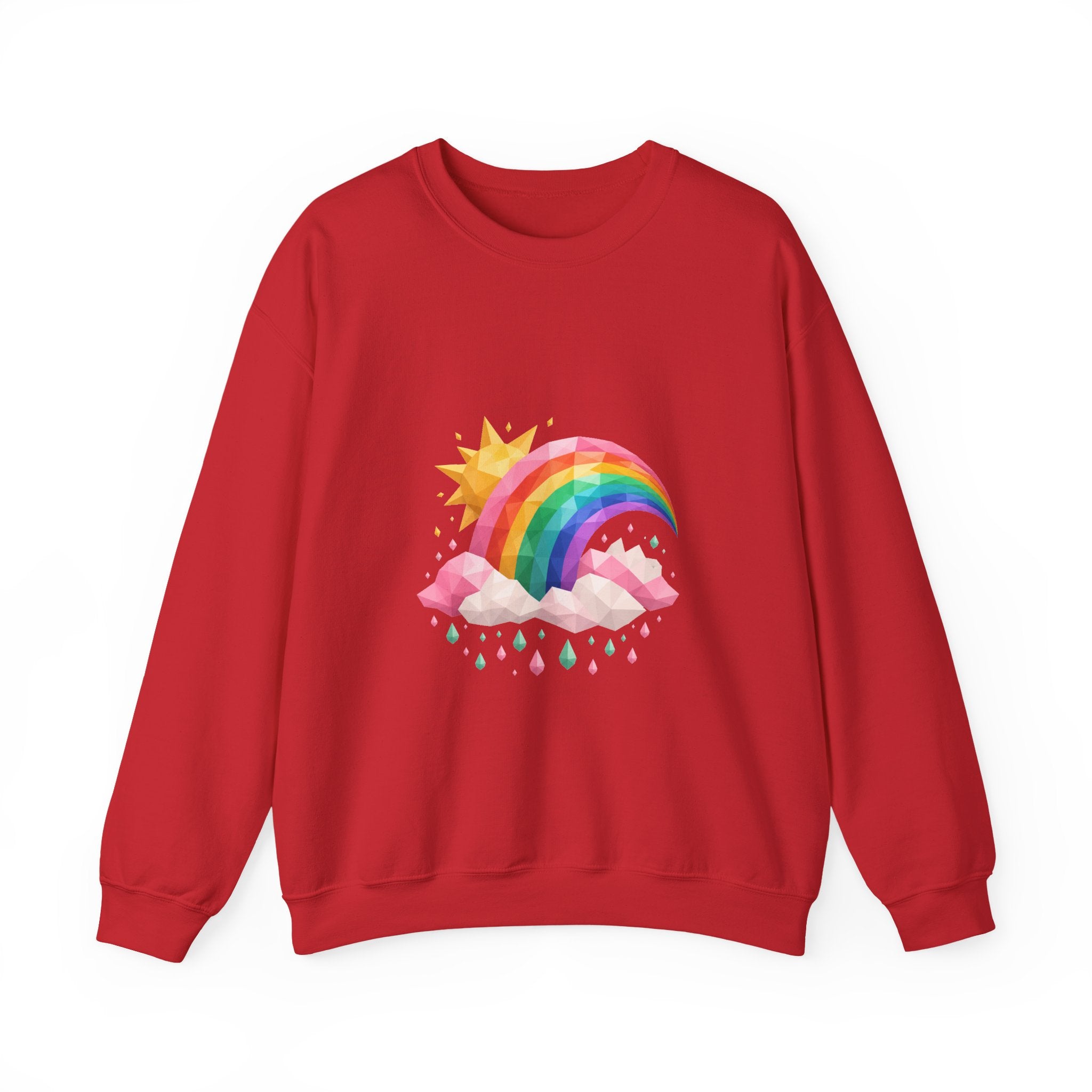 Matching Couple Sweatshirt - Storm & Rainbow Matching Couple Comfort Colors Crew Geometric Art His Hers Love Gift - Design B