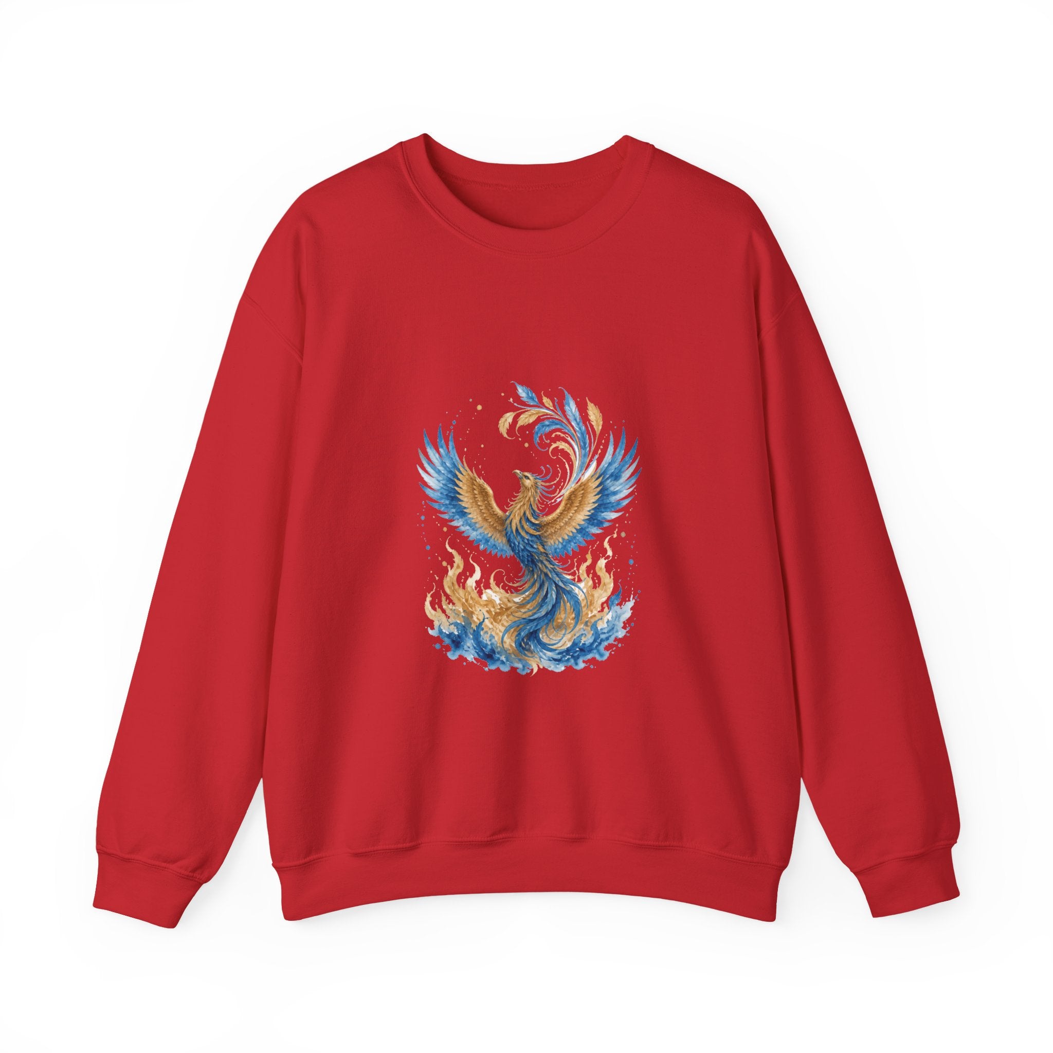 Matching Couple Sweatshirt - Dragon & Phoenix Matching Couple Premium Fleece Sweatshirt Watercolor Art His Hers Birthday Gift - Design B