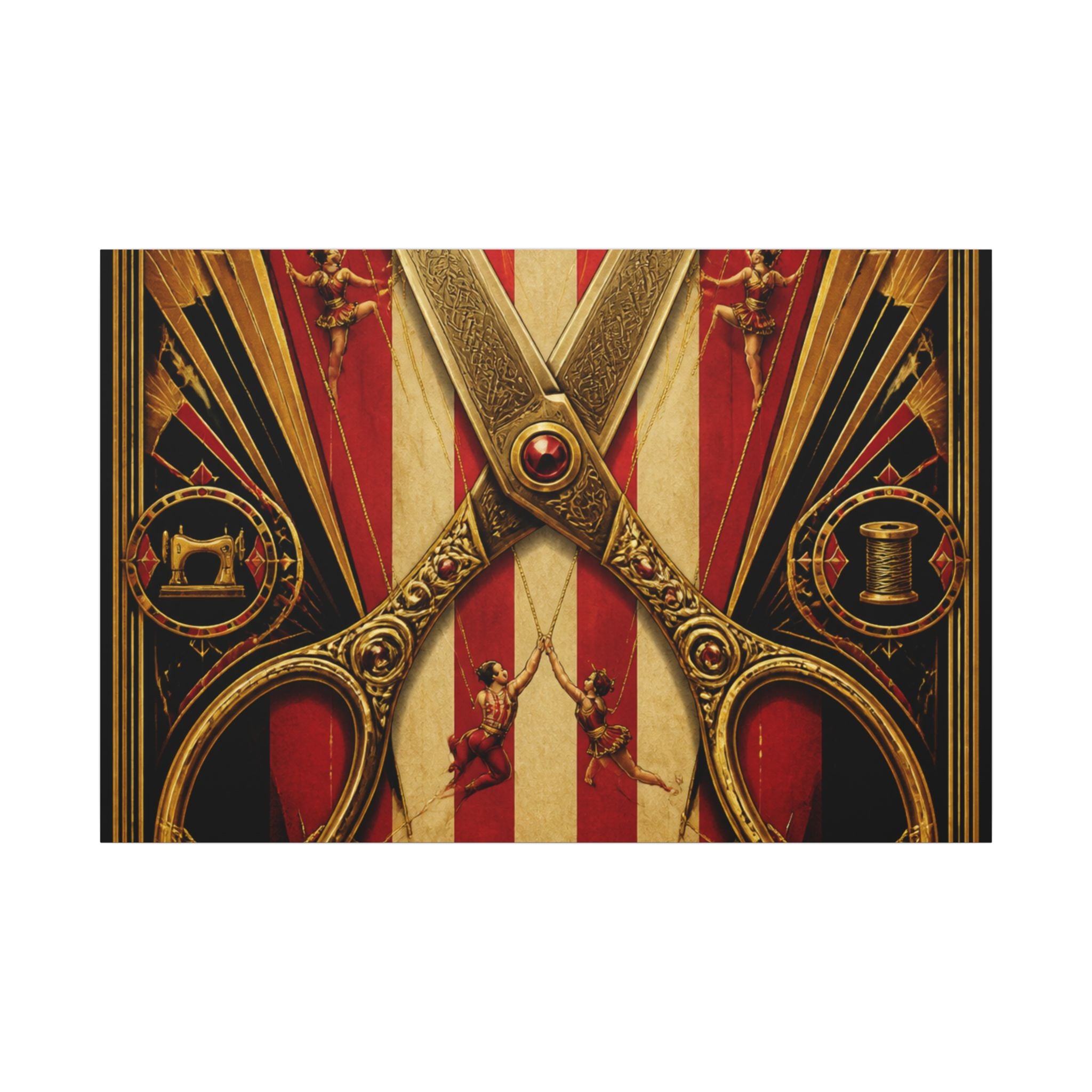 Giant Scissors Trapeze Wall Art Canvas 16×20 Art Deco Entryway Decor Maximalist Print