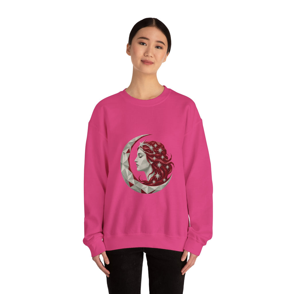 Matching Couple Sweatshirt - Helios & Selene Matching Couple Premium Fleece Sweatshirt Geometric Art His Hers Love Gift - Design B