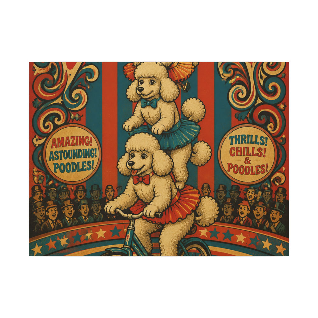 Poodle Stack Bicycle Wall Art Canvas 16×20 Psychedelic Cafe Decor Maximalist Print