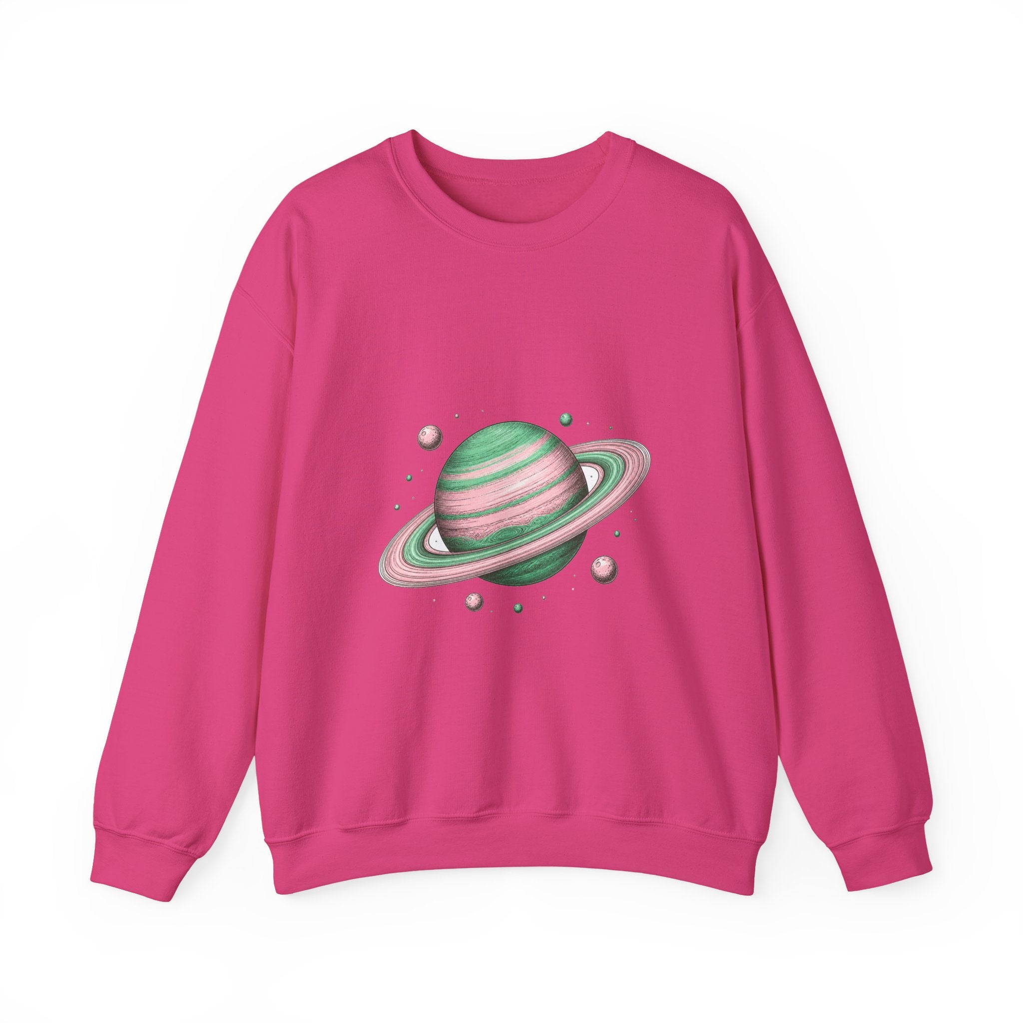 Matching Couple Sweatshirt - Saturn & Jupiter Matching Couple Premium Fleece Sweatshirt Hand-Drawn Art His Hers Anniversary Gift - Design A