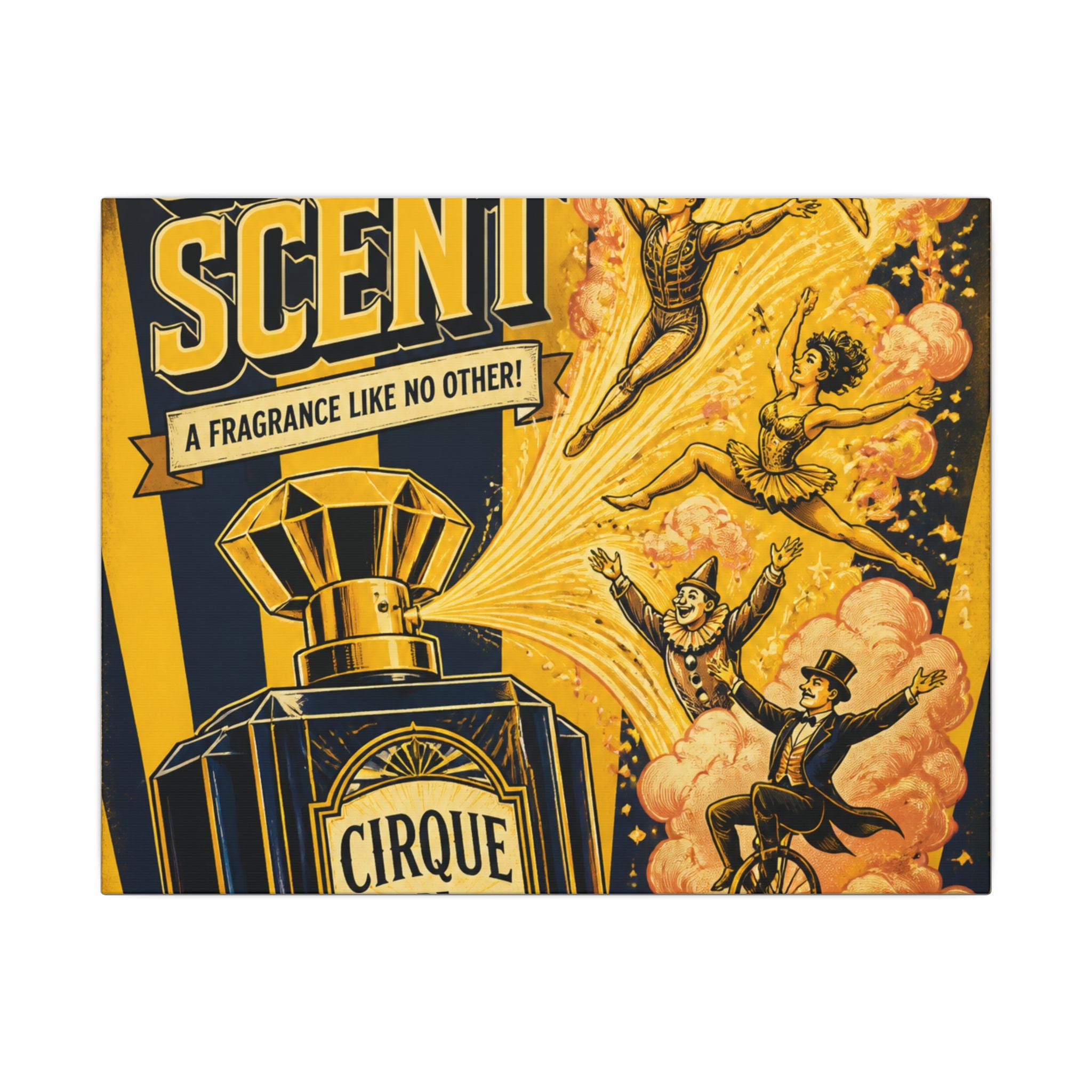Perfume Bottle Fountain Wall Art Canvas 24×36 Vintage Circus Bedroom Decor Maximalist Print