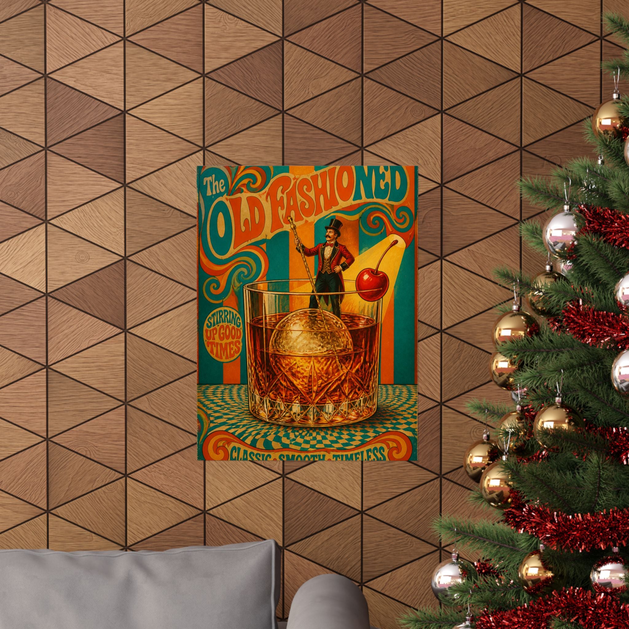 Old Fashioned Ringmaster Wall Art Poster 24×36 Psychedelic Dining Room Decor Maximalist Print