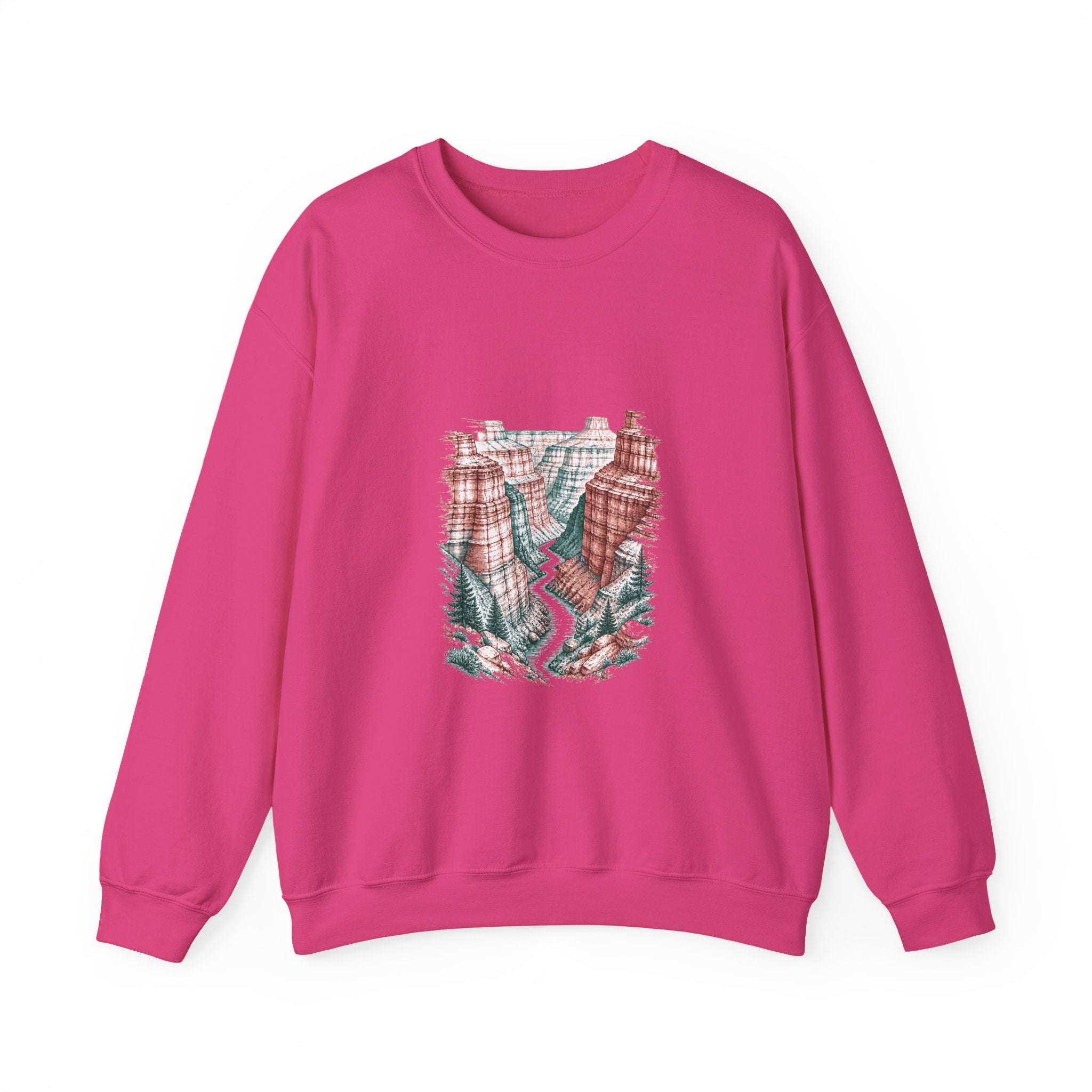Matching Couple Sweatshirt - Lavender Fields & Canyon Matching Couple Crewneck Sweatshirt Hand-Drawn Art His Hers Best Friend Gift - Design B