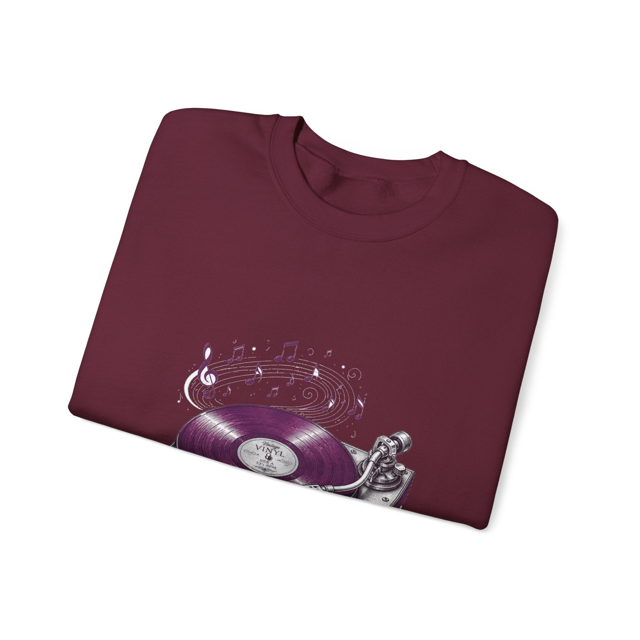 Matching Couple Sweatshirt - Vinyl & Cassette Matching Couple Crewneck Sweatshirt Hand-Drawn Art His Hers Best Friend Gift - Design A