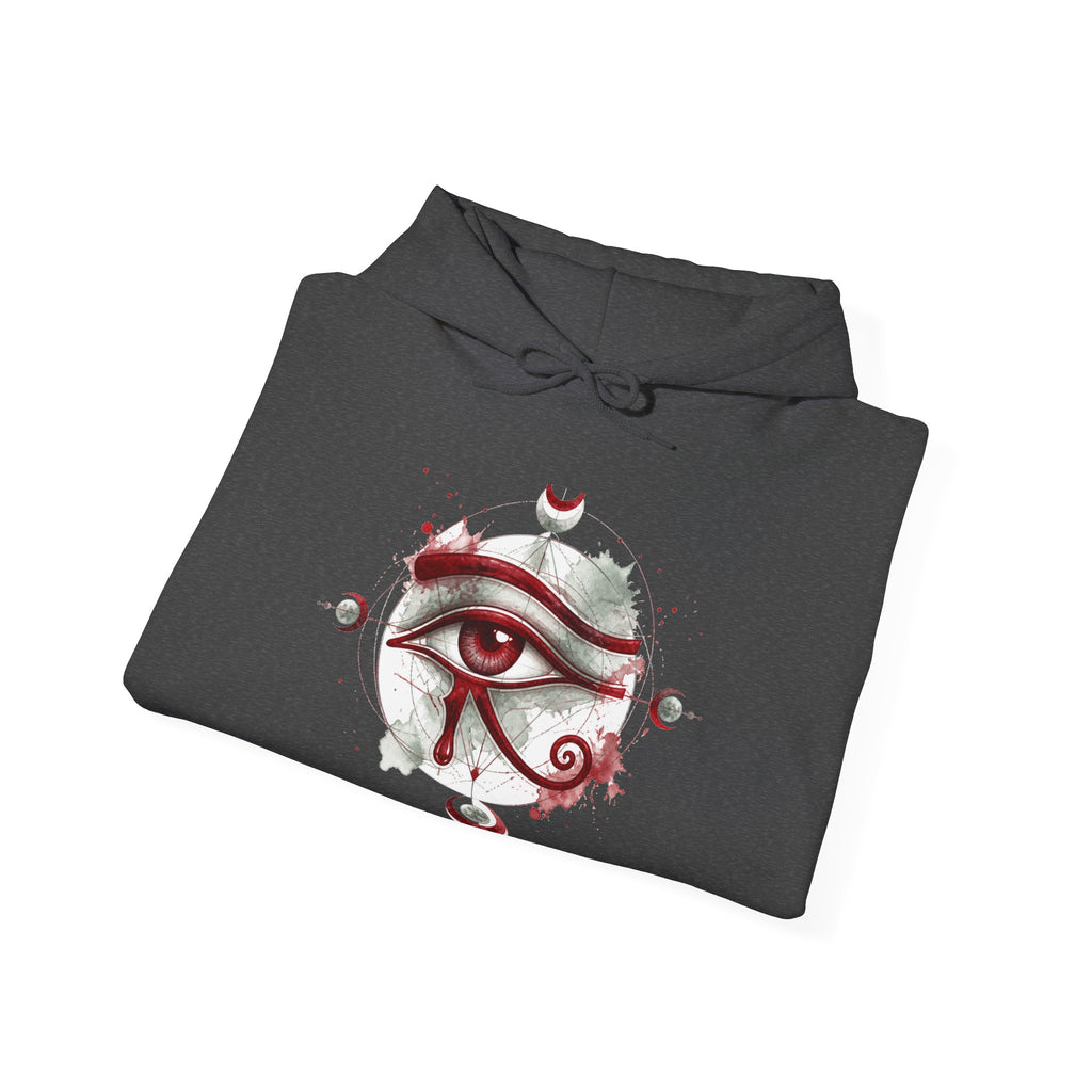Matching Couple Sweatshirt - Eye of Ra & Horus Matching Couple Hooded Sweatshirt Watercolor Art His Hers Engagement Gift - Design B