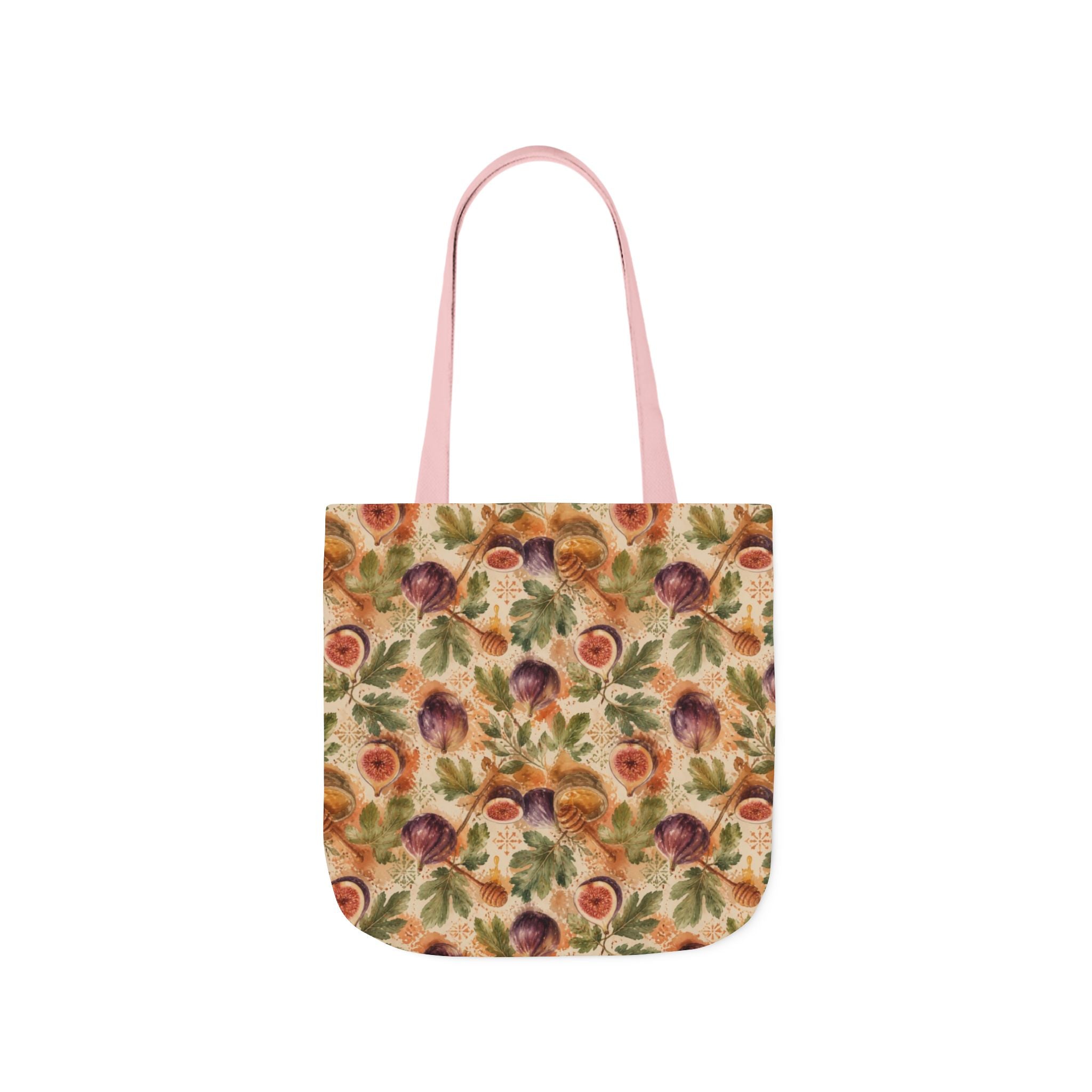 Ripe Figs Canvas Tote Bag Mediterranean Kitchen Watercolor Splash Design Italian Cottagecore Gift