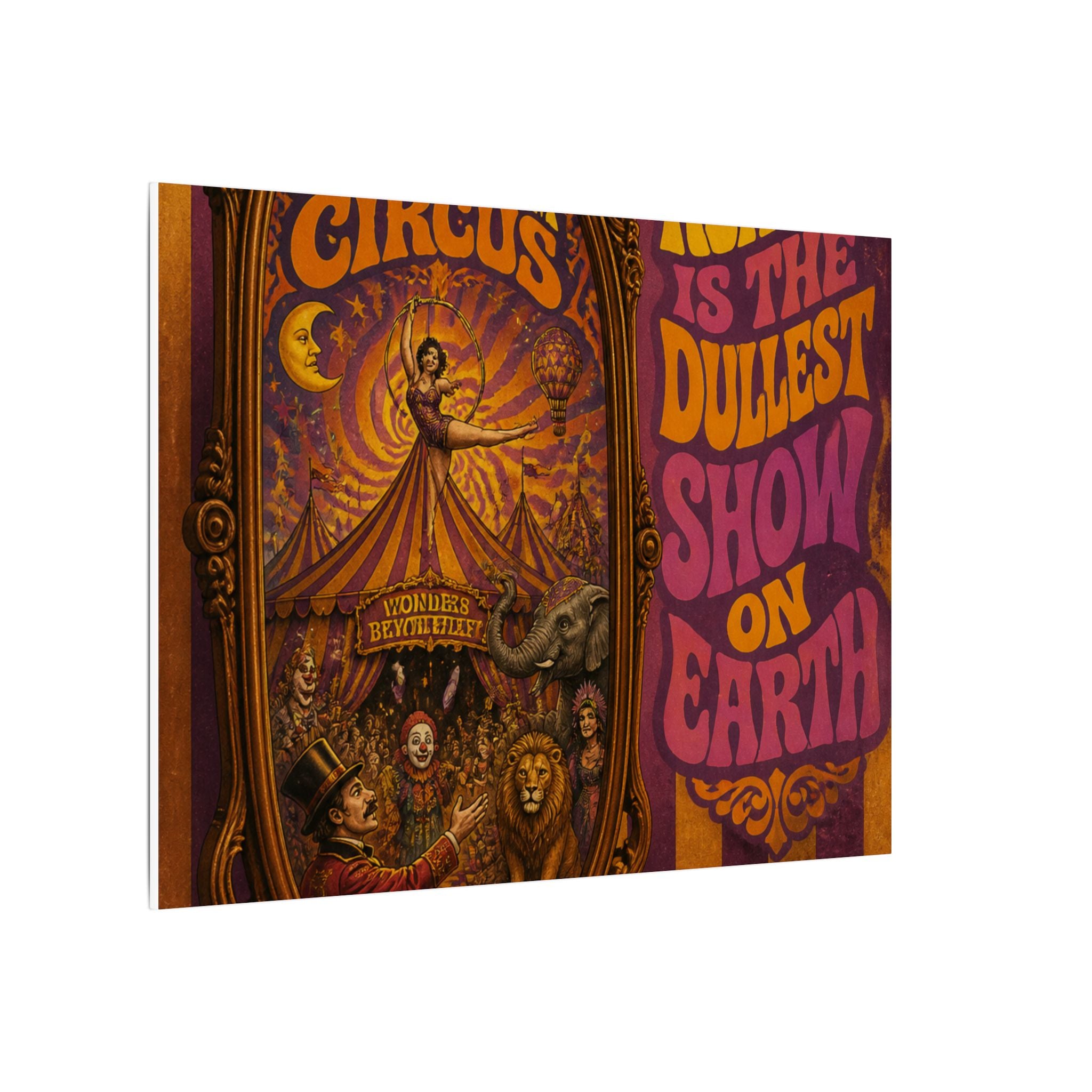 Vintage Mirror Circus Wall Art Canvas 16×20 Psychedelic Cafe Decor Maximalist Print