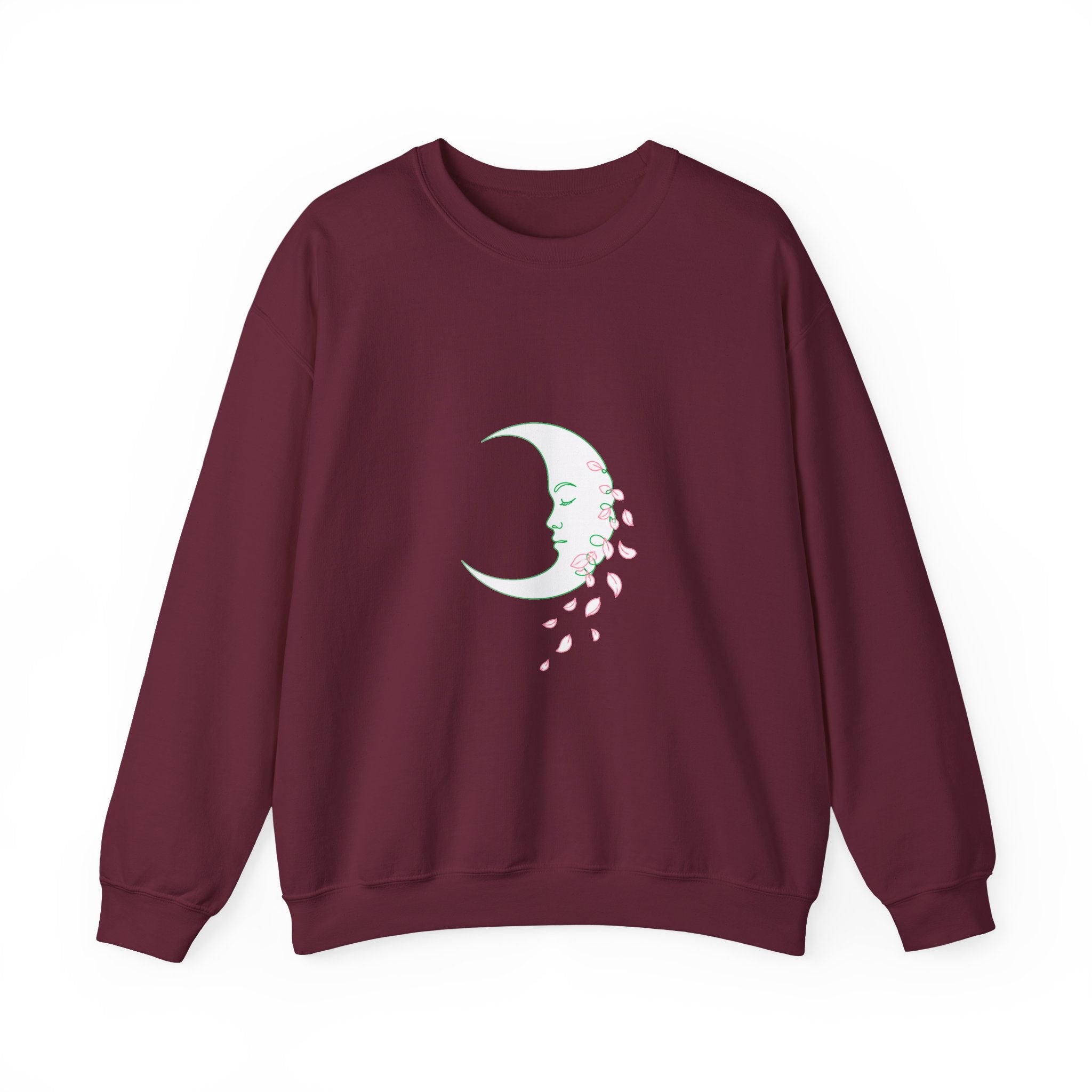 Matching Couple Sweatshirt - Waxing & Waning Moon Matching Couple Crewneck Sweatshirt Minimalist Art His Hers Valentine Gift - Design B