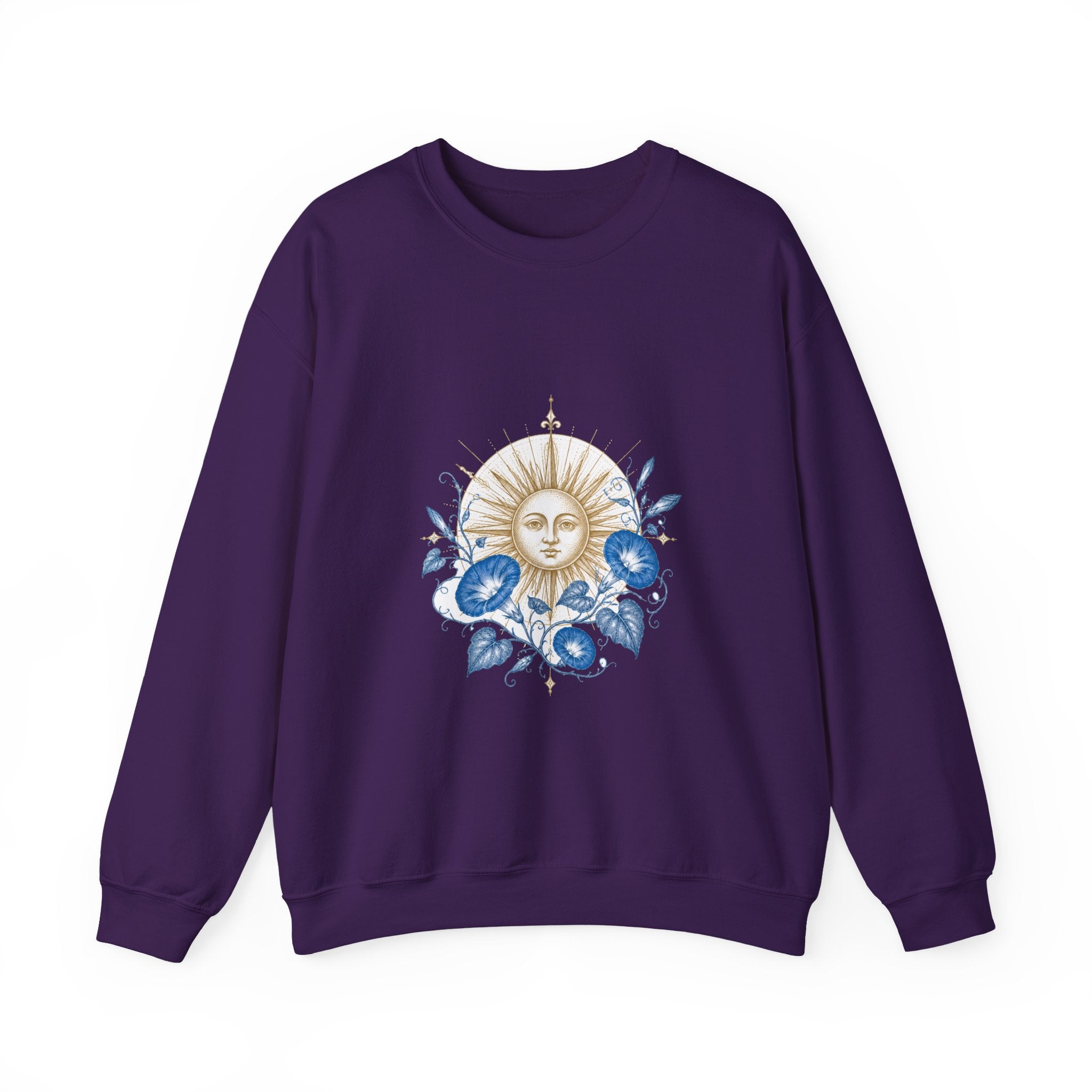 Matching Couple Sweatshirt - Sun & Moon Matching Couple Premium Fleece Sweatshirt Vintage Art His Hers Honeymoon Gift - Design B