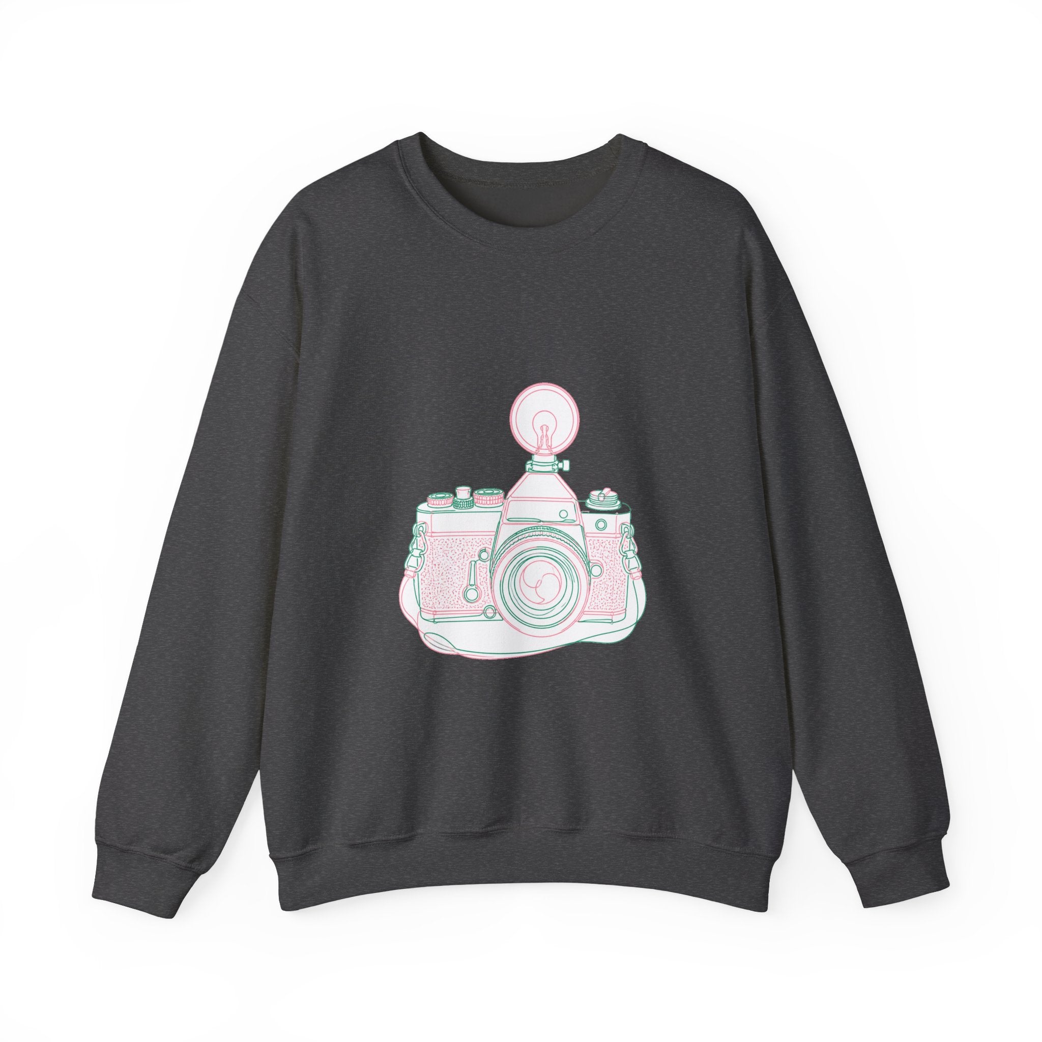 Matching Couple Sweatshirt - Camera & Film Matching Couple Crewneck Sweatshirt Minimalist Art His Hers Valentine Gift - Design A