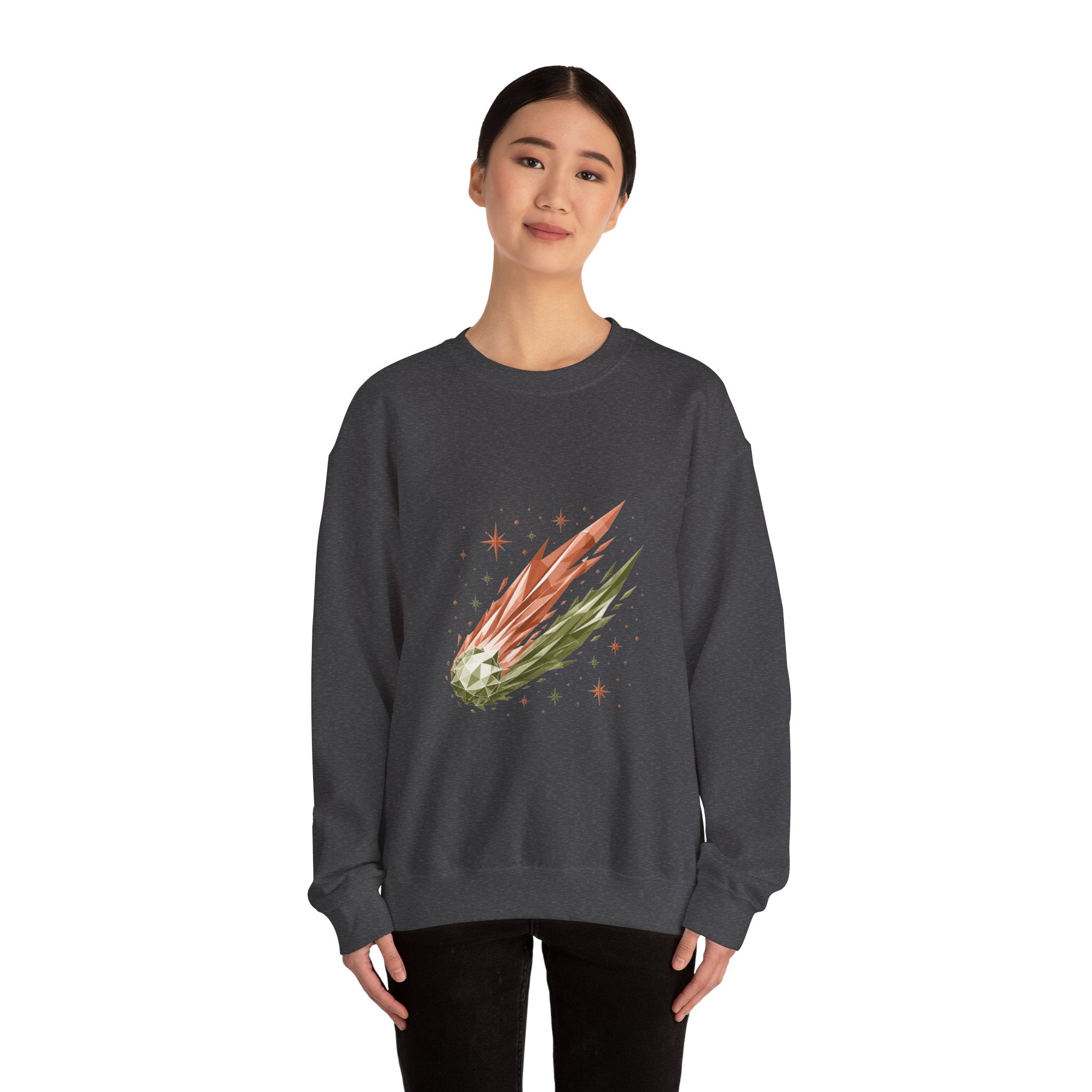 Matching Couple Sweatshirt - Comet & Asteroid Matching Couple Crewneck Sweatshirt Geometric Art His Hers Couple Gift - Design A