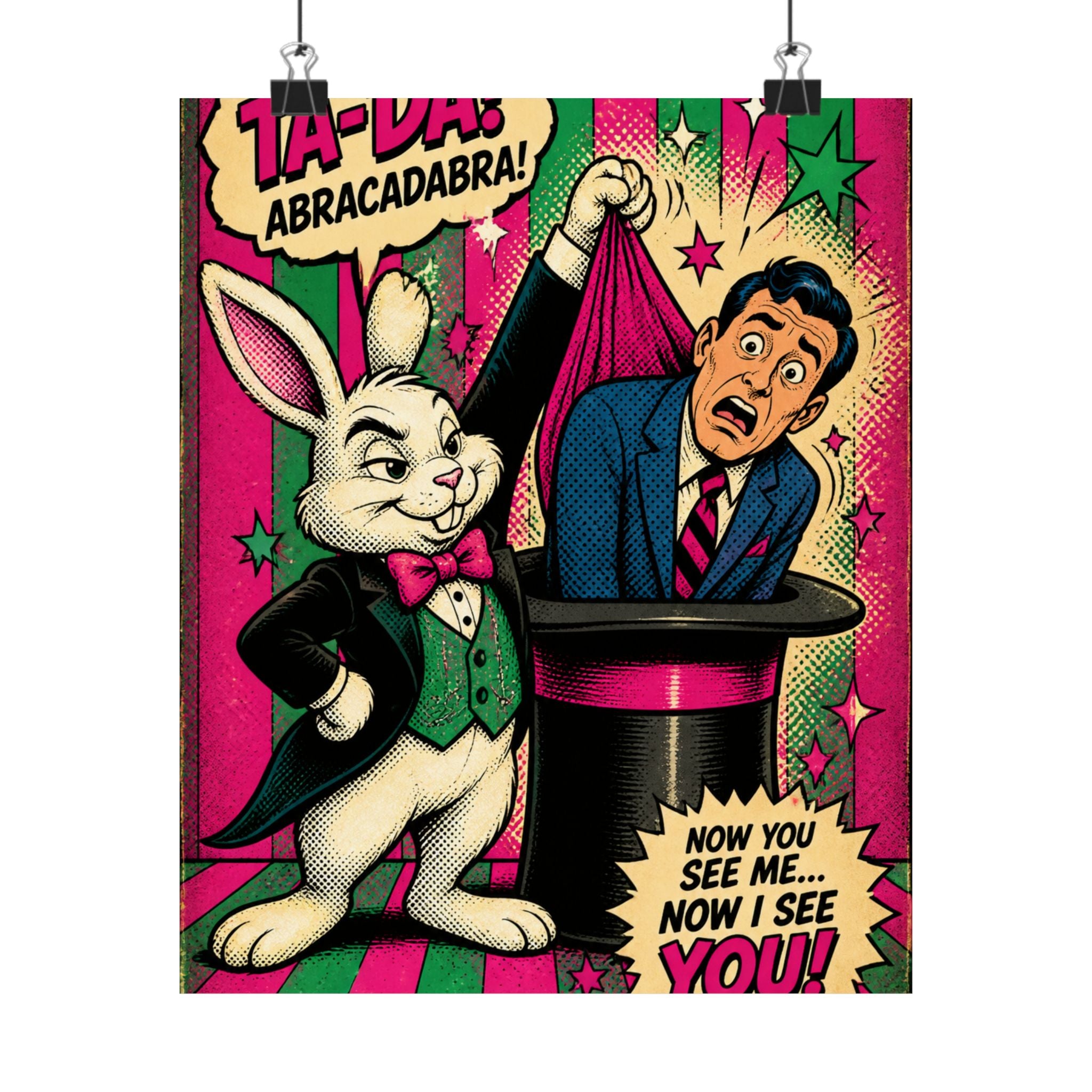 Magic Hat Rabbit Wall Art Poster 24×36 Pop Art Restaurant Decor Maximalist Print