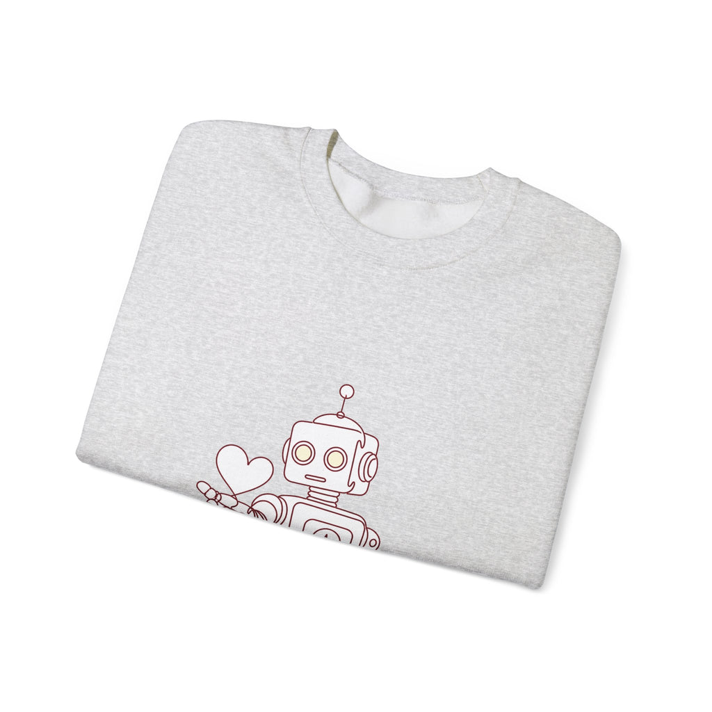 Matching Couple Sweatshirt - Robot & Heart Matching Couple Comfort Colors Crew Minimalist Art His Hers Christmas Gift - Design A
