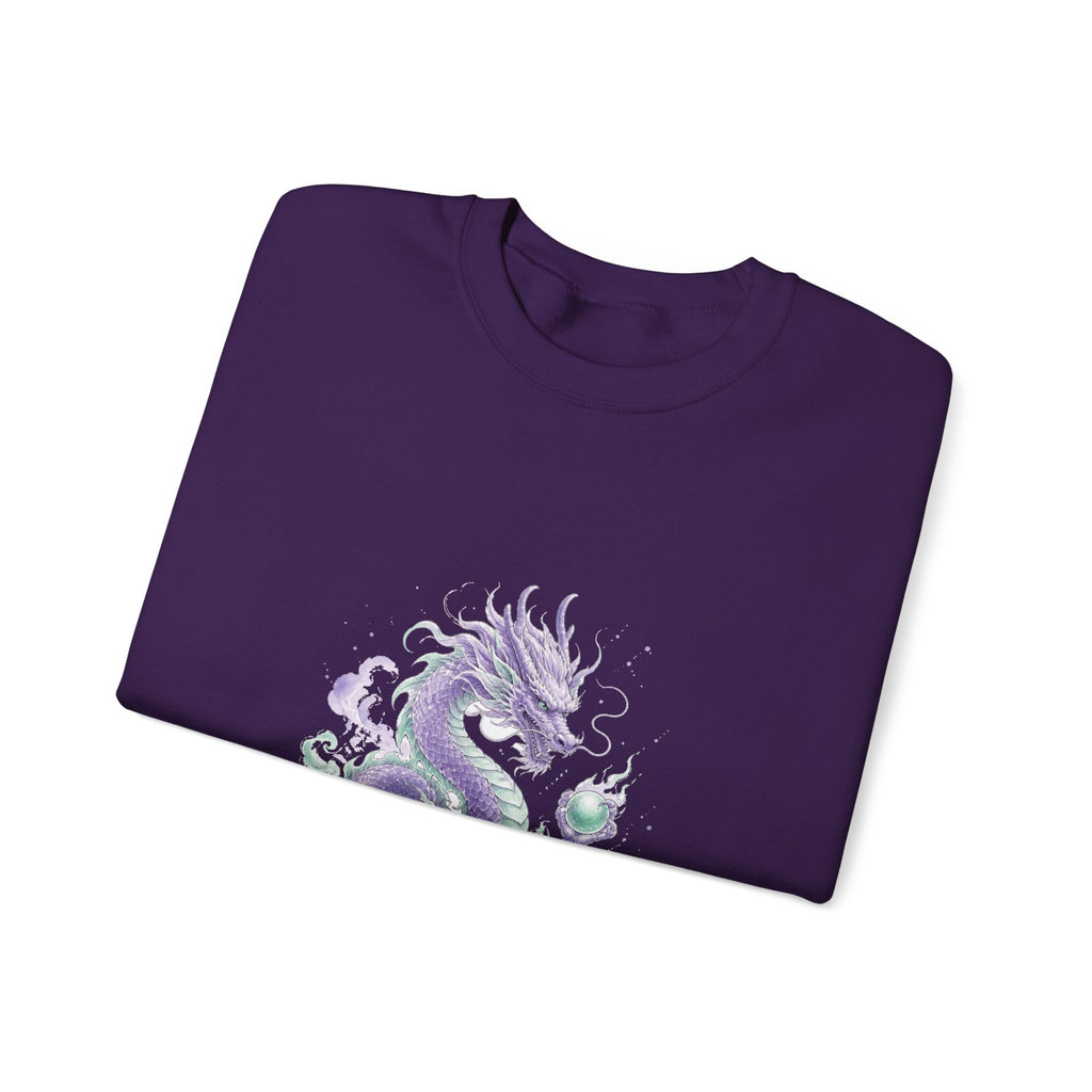 Matching Couple Sweatshirt - Dragon & Phoenix Matching Couple Crewneck Sweatshirt Watercolor Art His Hers Engagement Gift - Design A