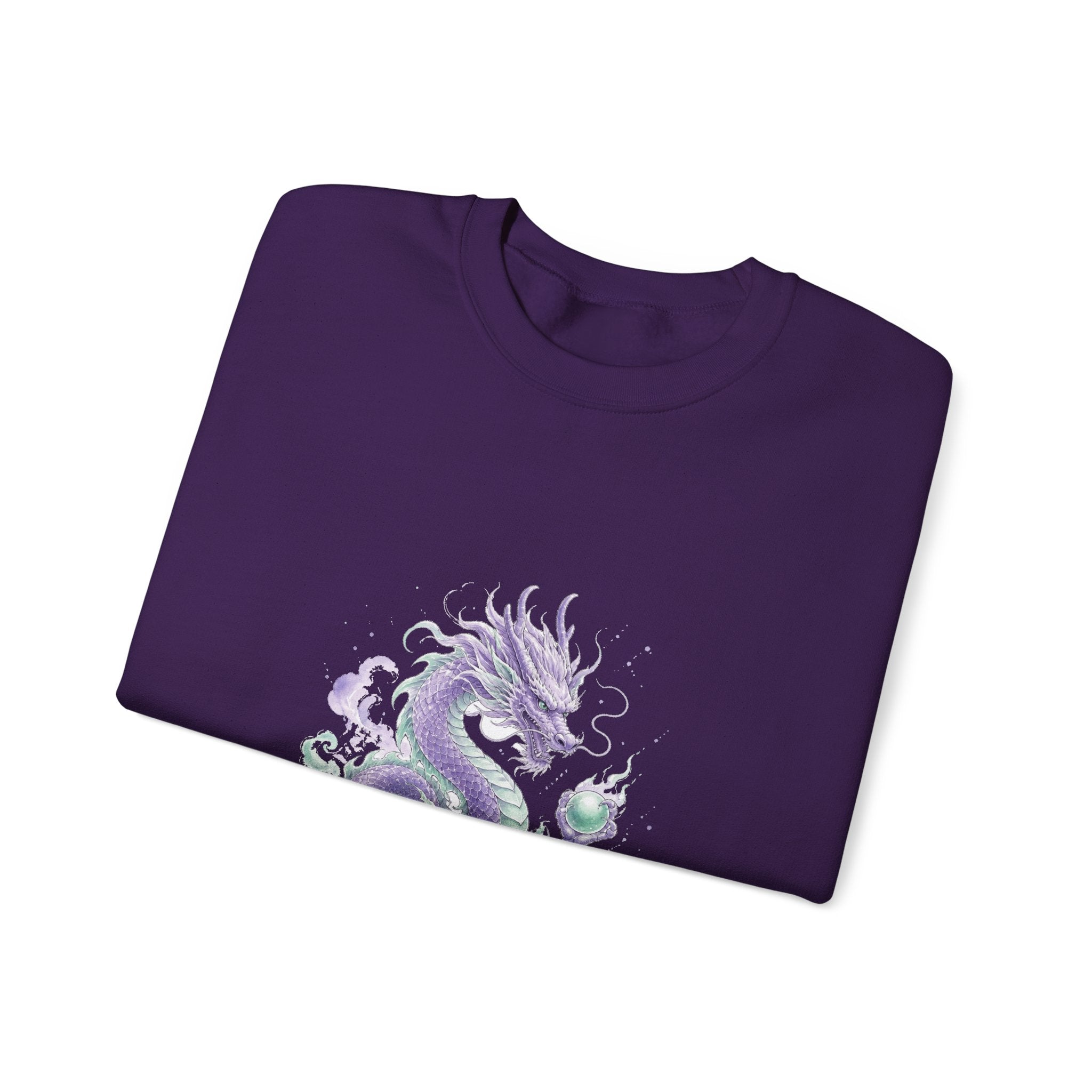 Matching Couple Sweatshirt - Dragon & Phoenix Matching Couple Crewneck Sweatshirt Watercolor Art His Hers Engagement Gift - Design A