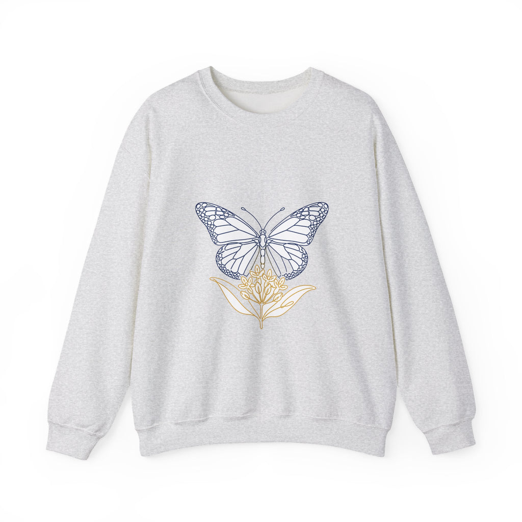 Matching Couple Sweatshirt - Butterfly & Moth Matching Couple Premium Fleece Sweatshirt Minimalist Art His Hers Christmas Gift - Design A