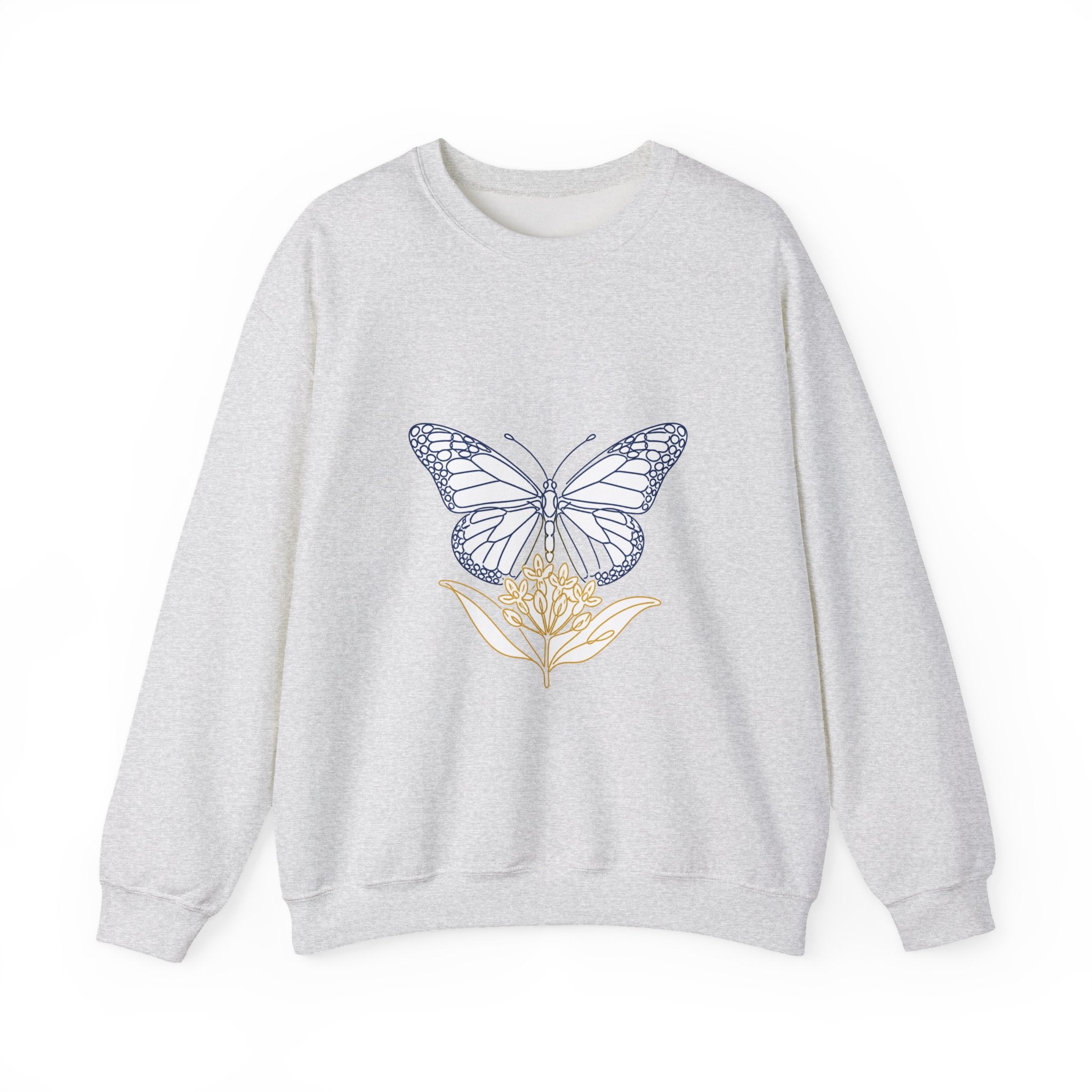 Matching Couple Sweatshirt - Butterfly & Moth Matching Couple Premium Fleece Sweatshirt Minimalist Art His Hers Christmas Gift - Design A