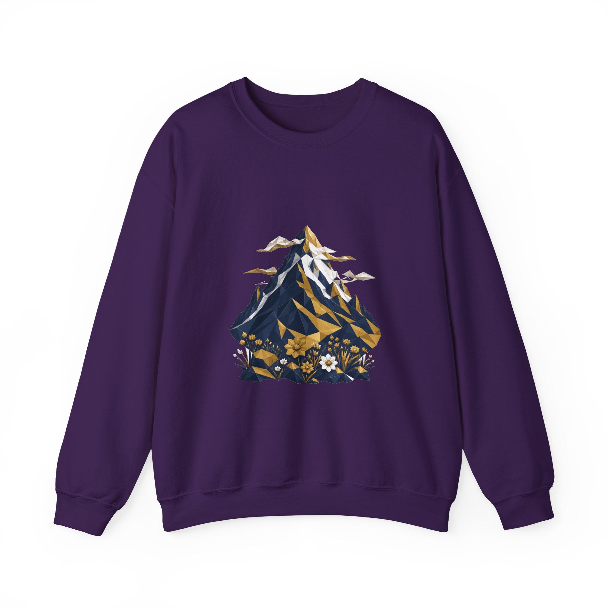 Matching Couple Sweatshirt - Mountain & Ocean Matching Couple Crewneck Sweatshirt Geometric Art His Hers Couple Gift - Design A