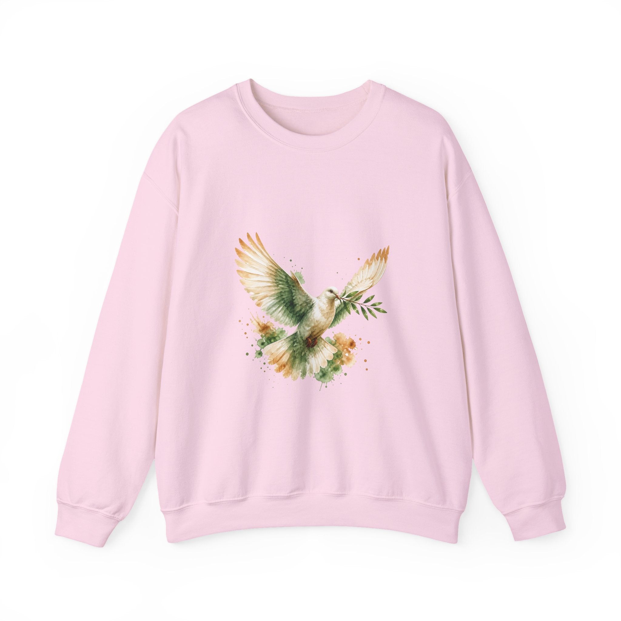 Matching Couple Sweatshirt - Wolf & Dove Matching Couple Crewneck Sweatshirt Watercolor Art His Hers Engagement Gift - Design B