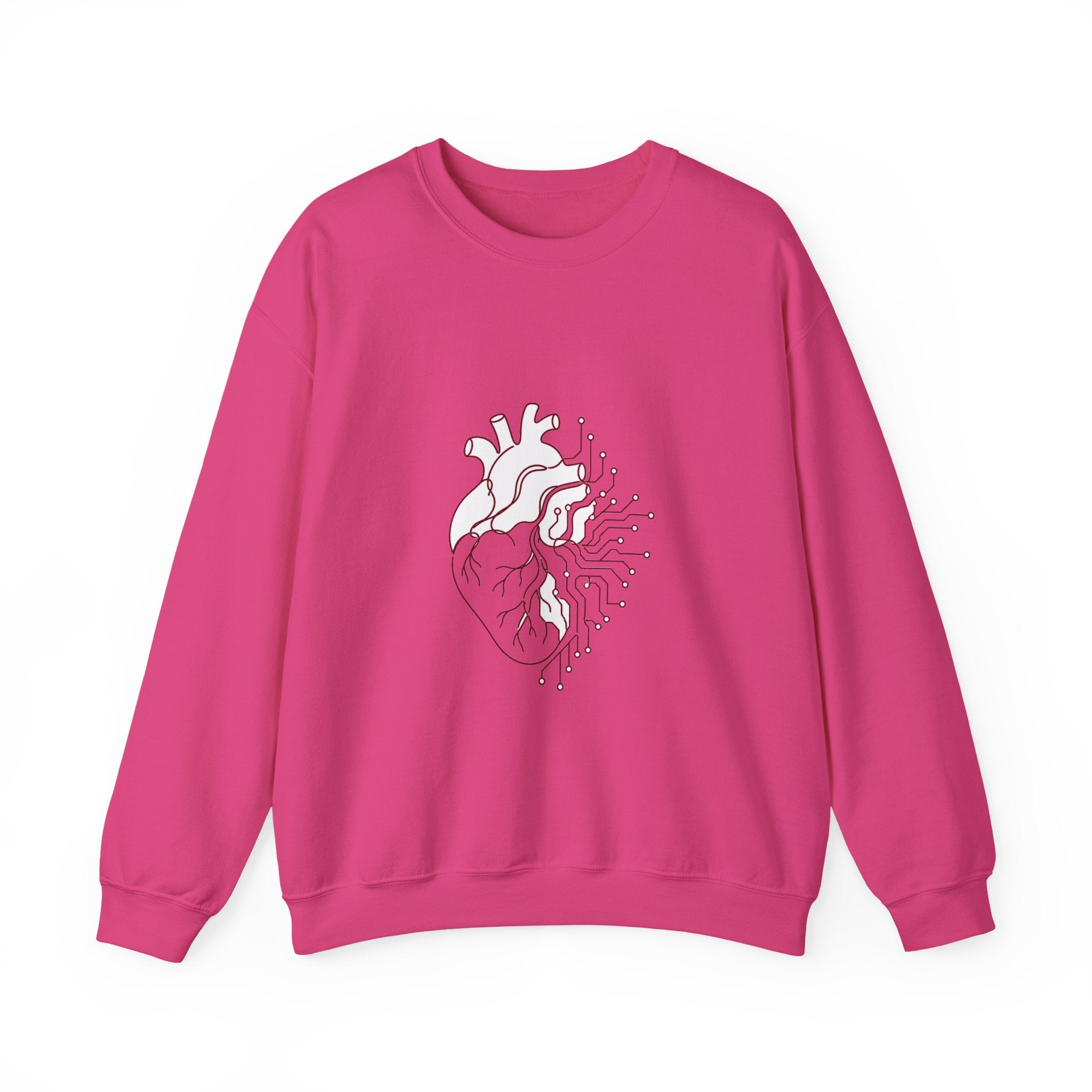 Matching Couple Sweatshirt - Robot & Heart Matching Couple Comfort Colors Crew Minimalist Art His Hers Christmas Gift - Design B