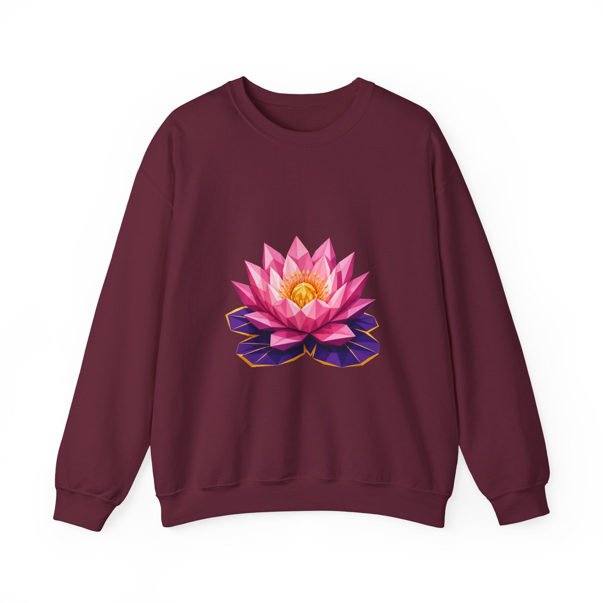 Matching Couple Sweatshirt - Open & Closed Lotus Matching Couple Comfort Colors Crew Geometric Art His Hers Love Gift - Design A