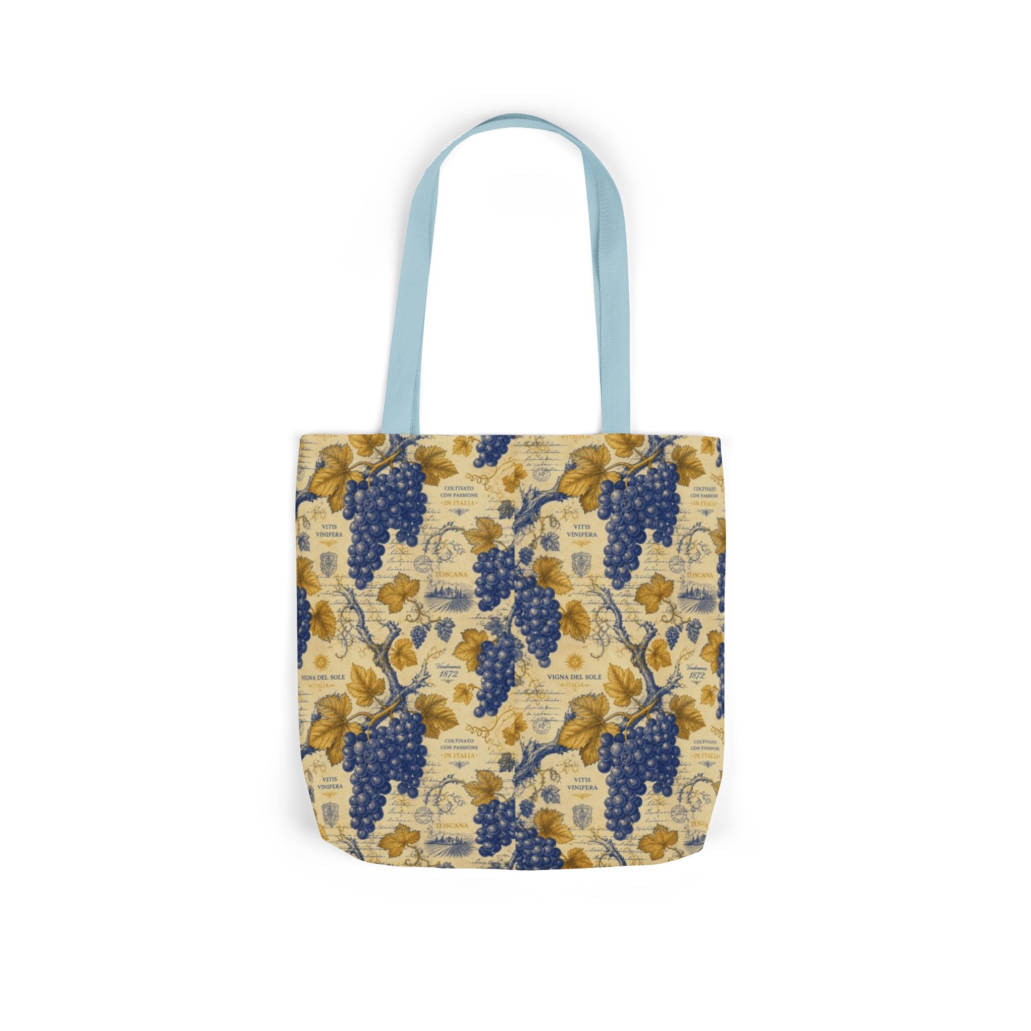 Grape Clusters Canvas Tote Bag Mediterranean Kitchen Botanical Design Italian Cottagecore Gift