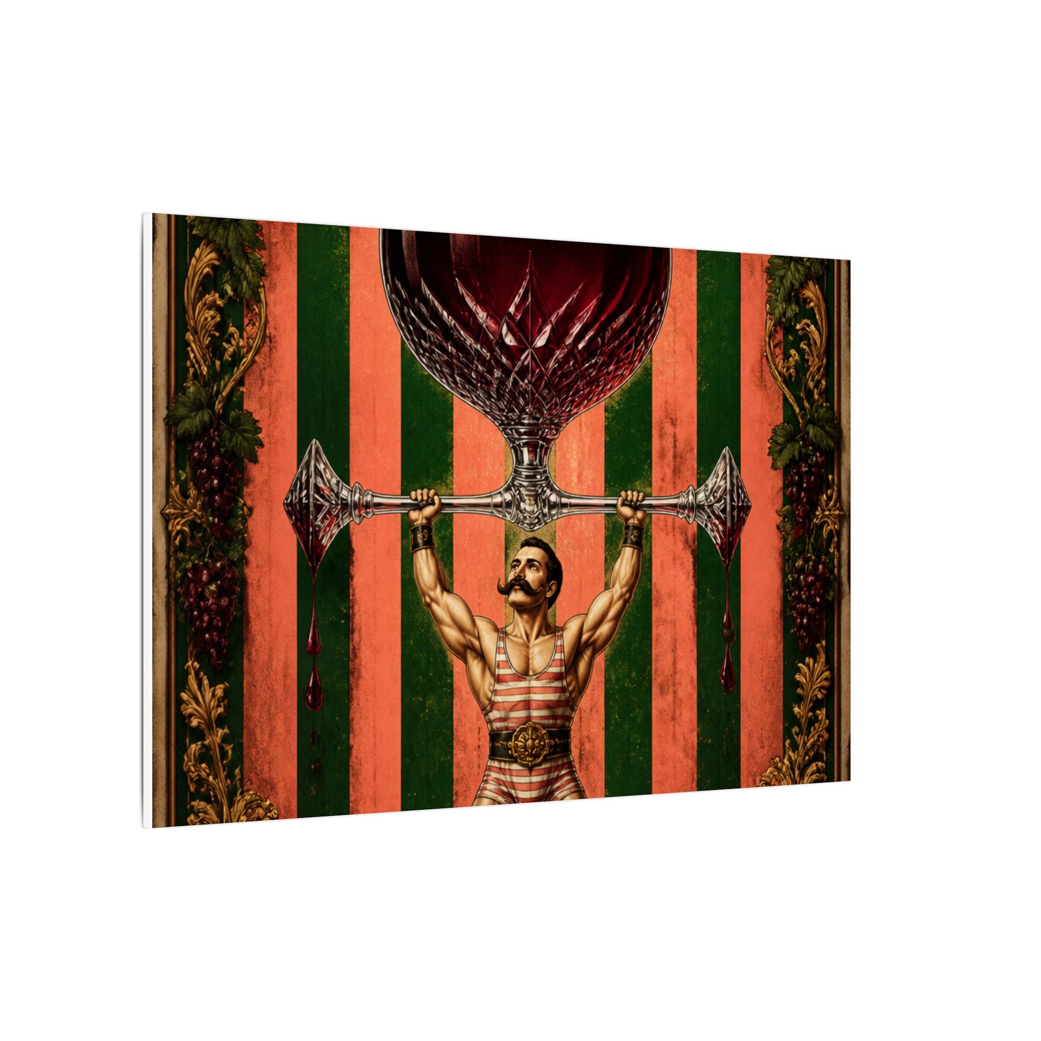 Wine Glass Strongman Wall Art Canvas 24×36 Baroque Studio Decor Maximalist Print