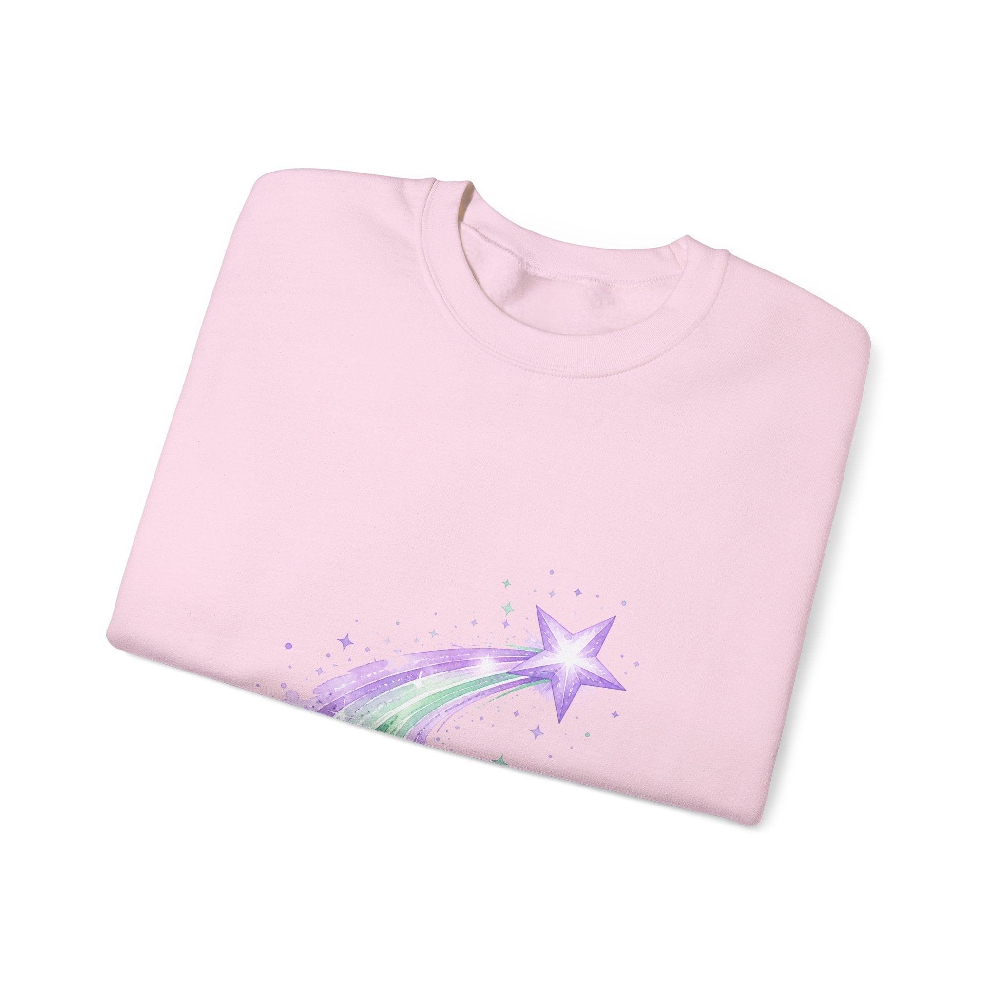 Matching Couple Sweatshirt - Shooting Star & North Star Matching Couple Crewneck Sweatshirt Watercolor Art His Hers Engagement Gift - Design A