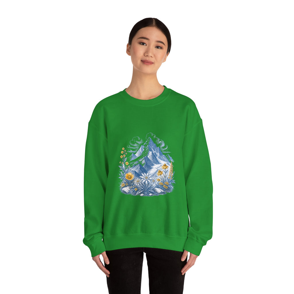 Matching Couple Sweatshirt - Mountain & Ocean Matching Couple Premium Fleece Sweatshirt Vintage Art His Hers Honeymoon Gift - Design A
