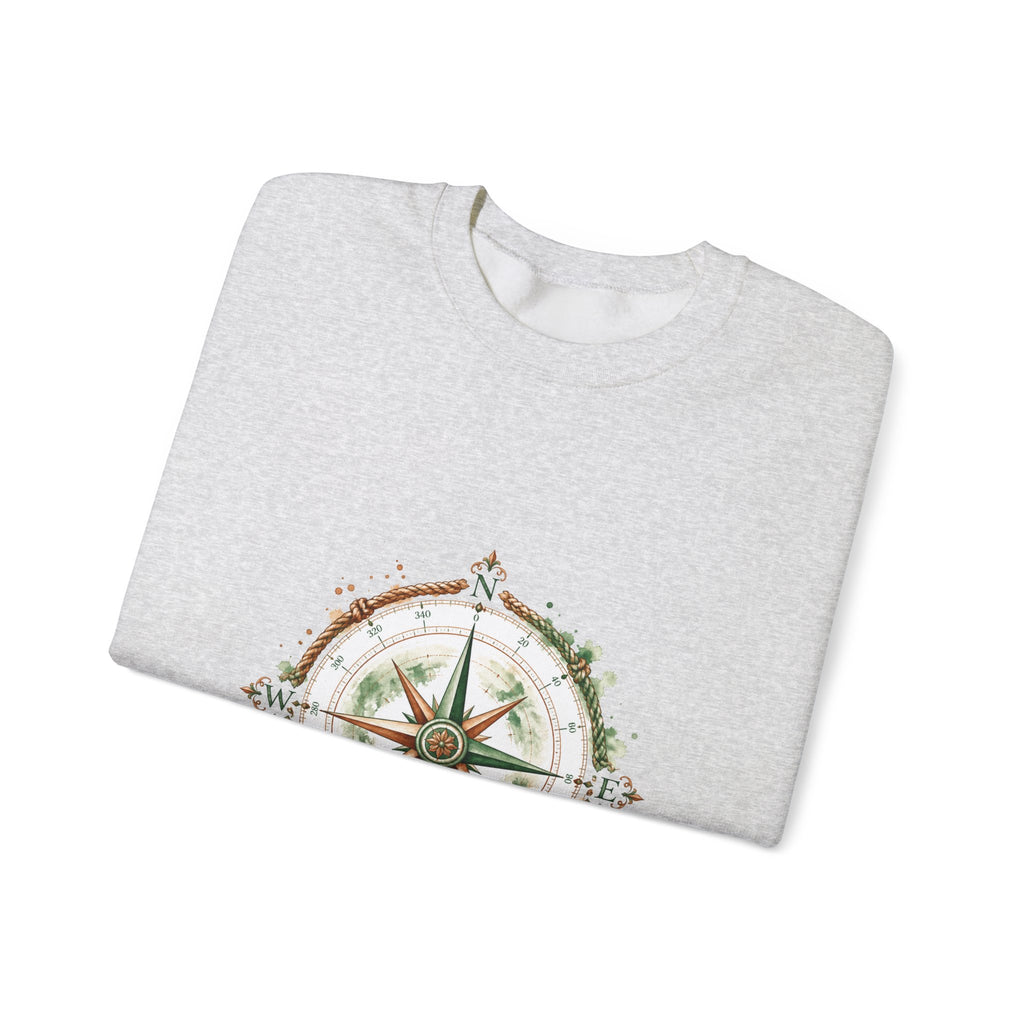 Matching Couple Sweatshirt - Compass North & South Matching Couple Comfort Colors Crew Watercolor Art His Hers Birthday Gift - Design A