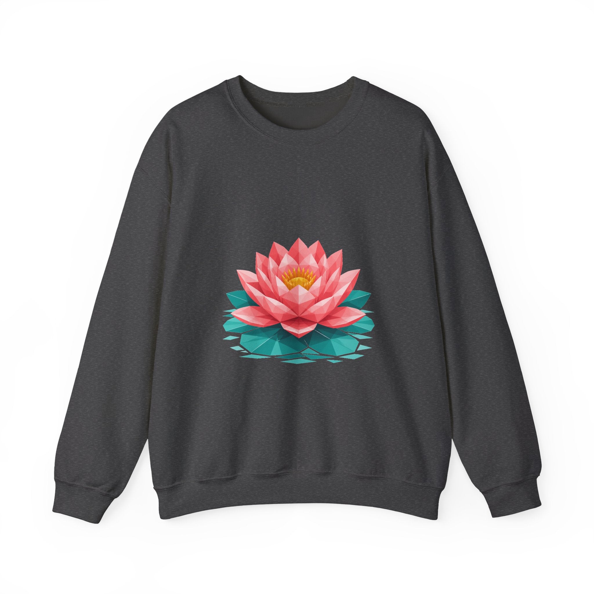 Matching Couple Sweatshirt - Open & Closed Lotus Matching Couple Premium Fleece Sweatshirt Geometric Art His Hers Love Gift - Design A