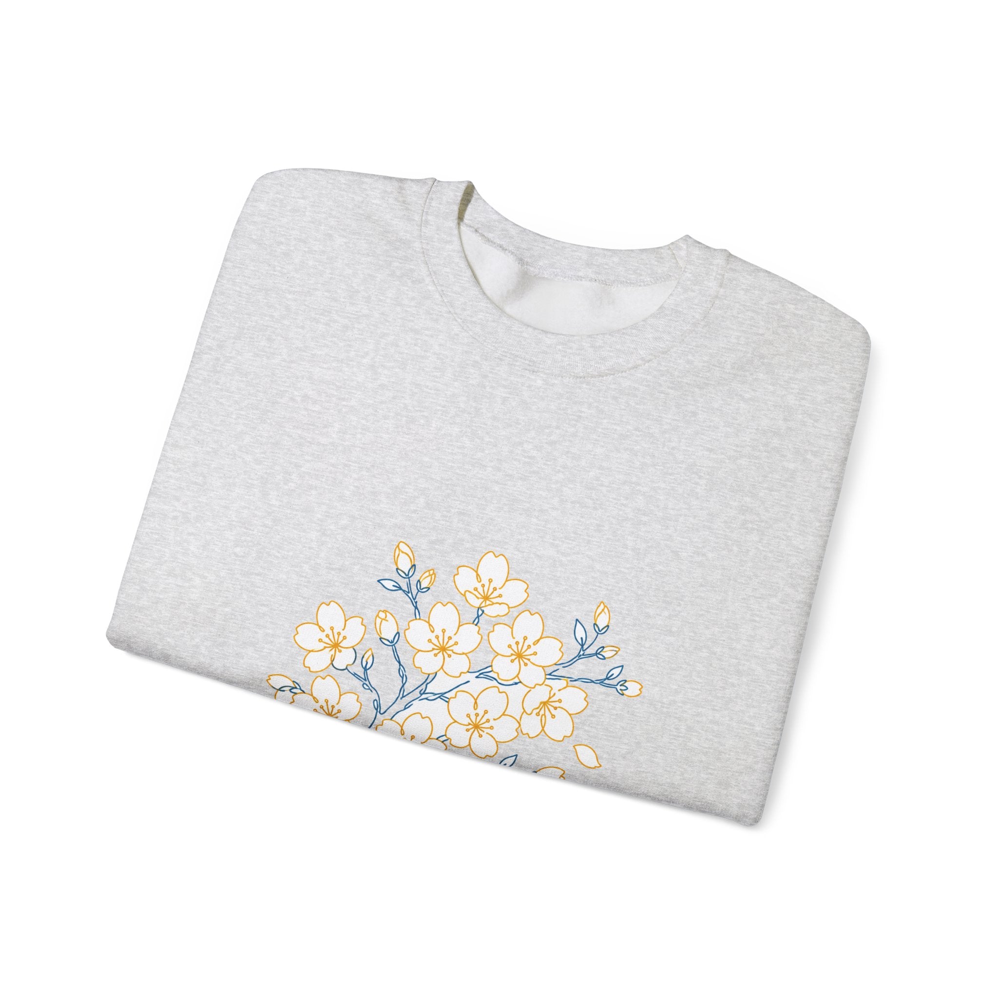 Matching Couple Sweatshirt - Cherry Blossom & Maple Leaf Matching Couple Comfort Colors Crew Minimalist Art His Hers Christmas Gift - Design A