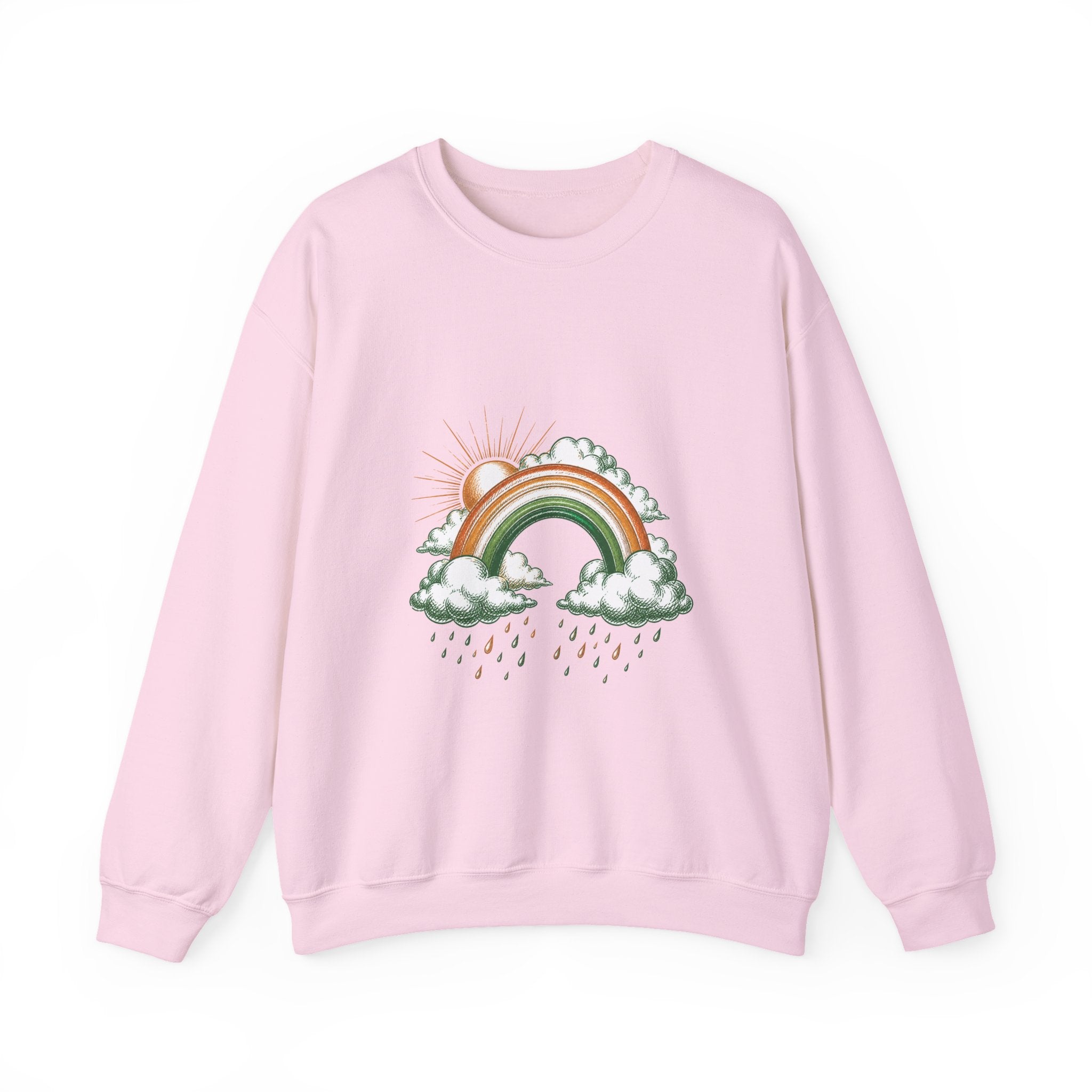 Matching Couple Sweatshirt - Storm & Rainbow Matching Couple Premium Fleece Sweatshirt Hand-Drawn Art His Hers Anniversary Gift - Design B