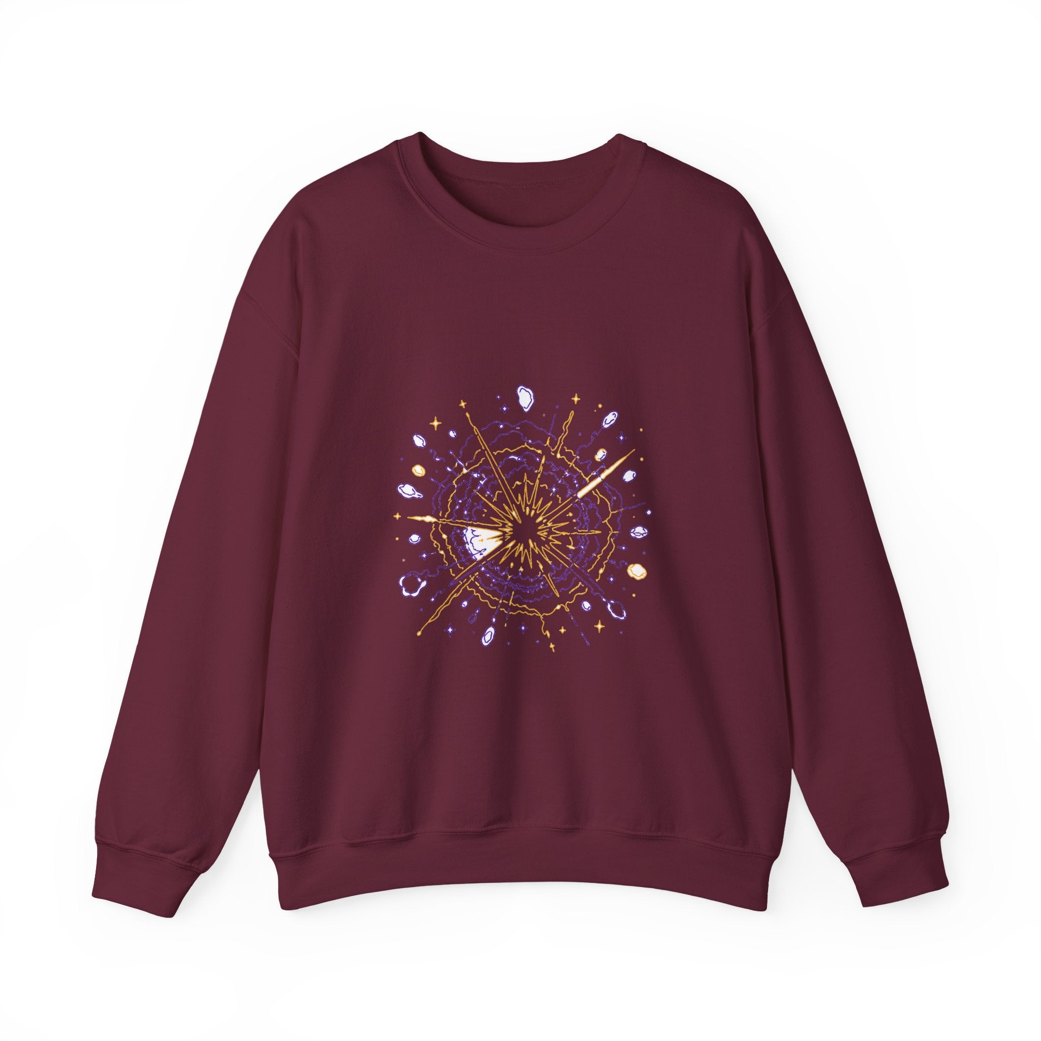 Matching Couple Sweatshirt - Galaxy & Supernova Matching Couple Crewneck Sweatshirt Minimalist Art His Hers Valentine Gift - Design B