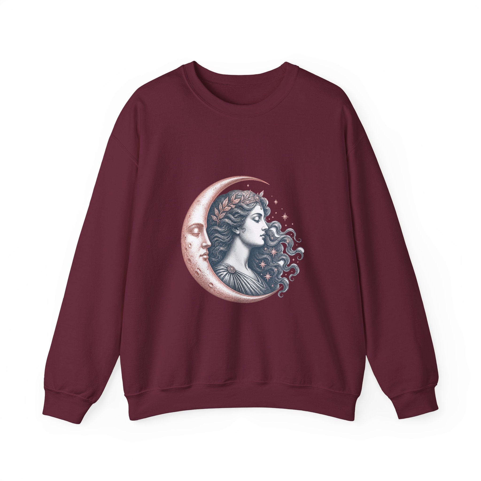 Matching Couple Sweatshirt - Helios & Selene Matching Couple Premium Fleece Sweatshirt Vintage Art His Hers Honeymoon Gift - Design B
