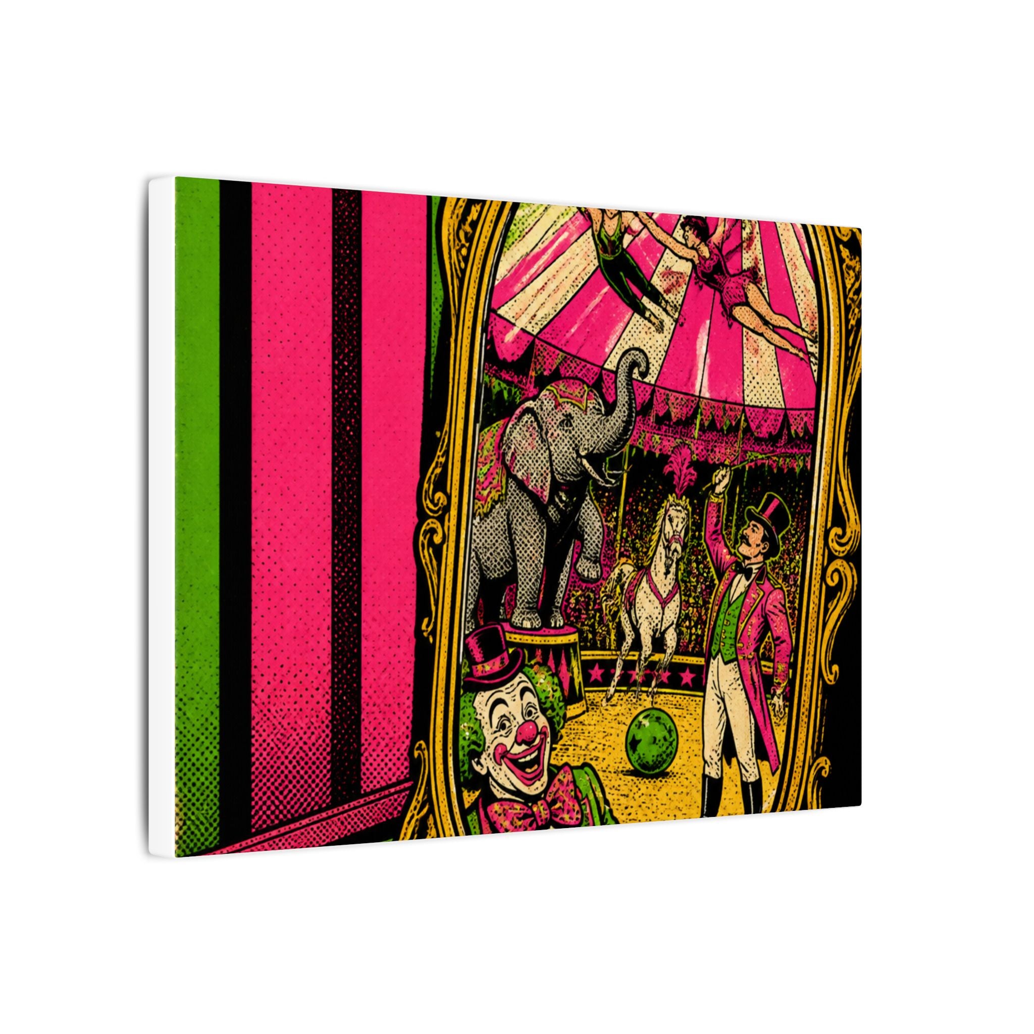 Vintage Mirror Circus Wall Art Canvas 24×36 Pop Art Restaurant Decor Maximalist Print