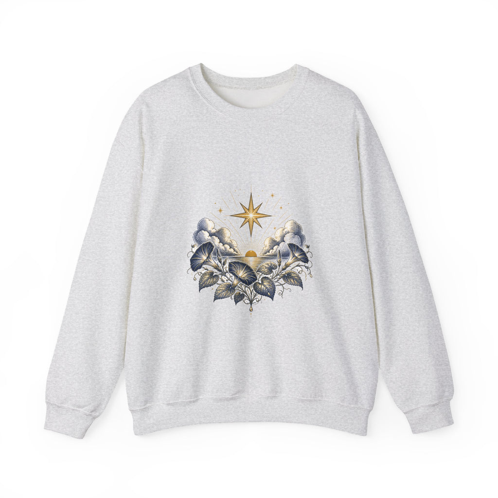 Matching Couple Sweatshirt - Evening & Morning Star Matching Couple Crewneck Sweatshirt Vintage Art His Hers Wedding Gift - Design B
