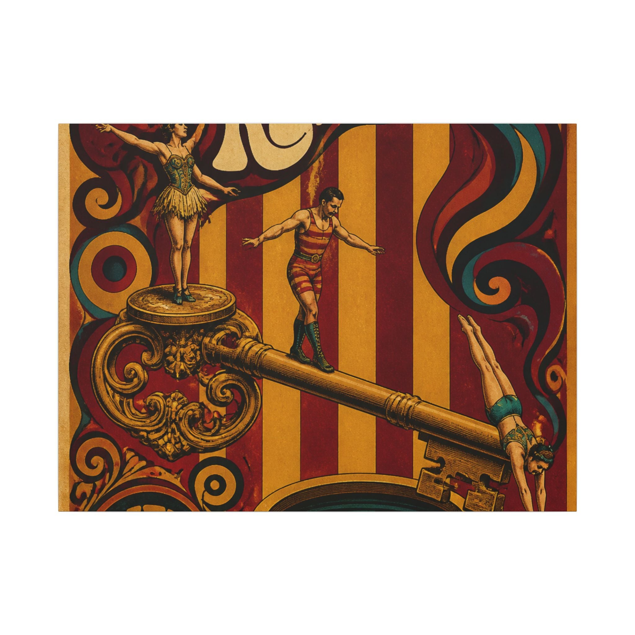 Giant Key Performance Wall Art Canvas 24×36 Psychedelic Dining Room Decor Maximalist Print