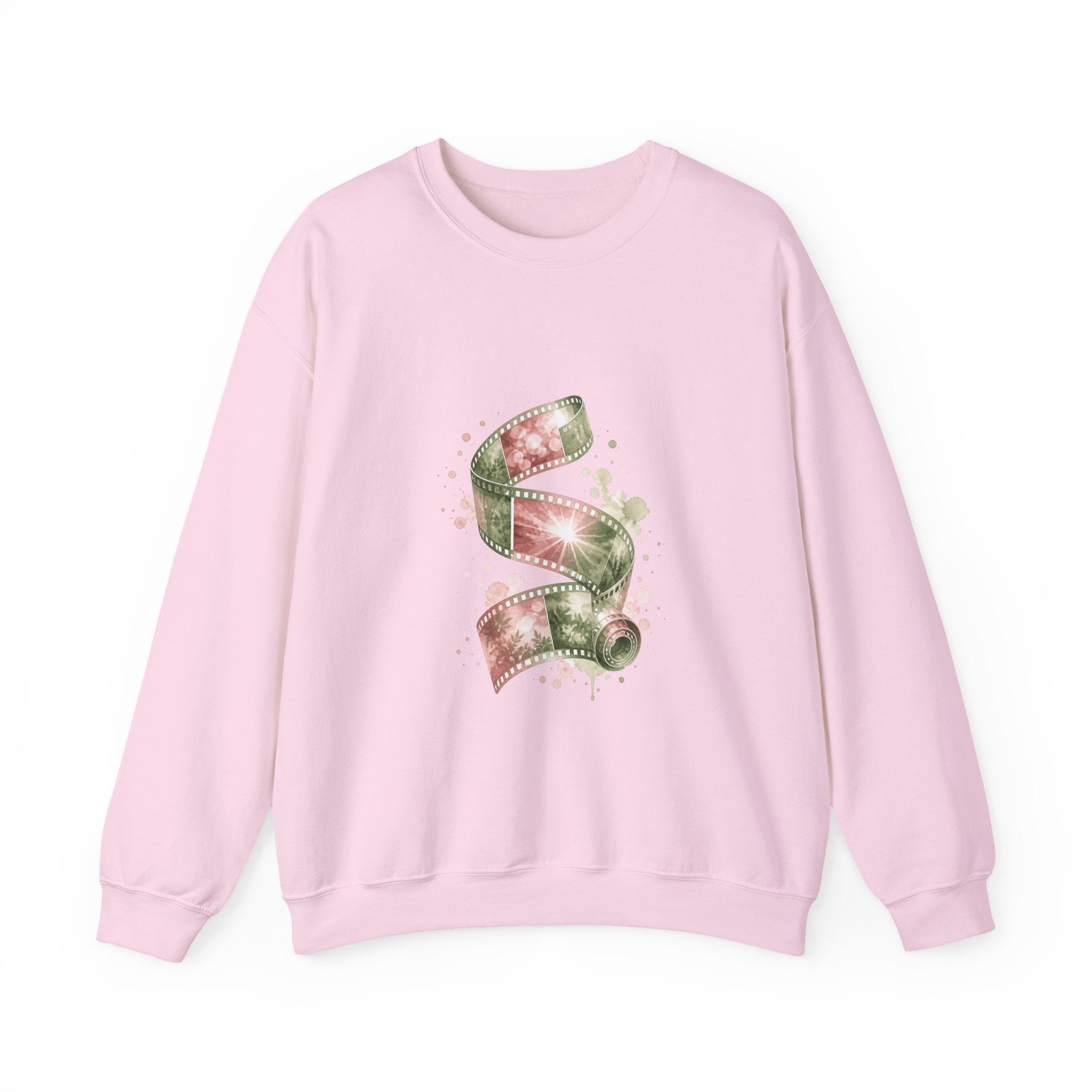 Matching Couple Sweatshirt - Camera & Film Matching Couple Crewneck Sweatshirt Watercolor Art His Hers Engagement Gift - Design B