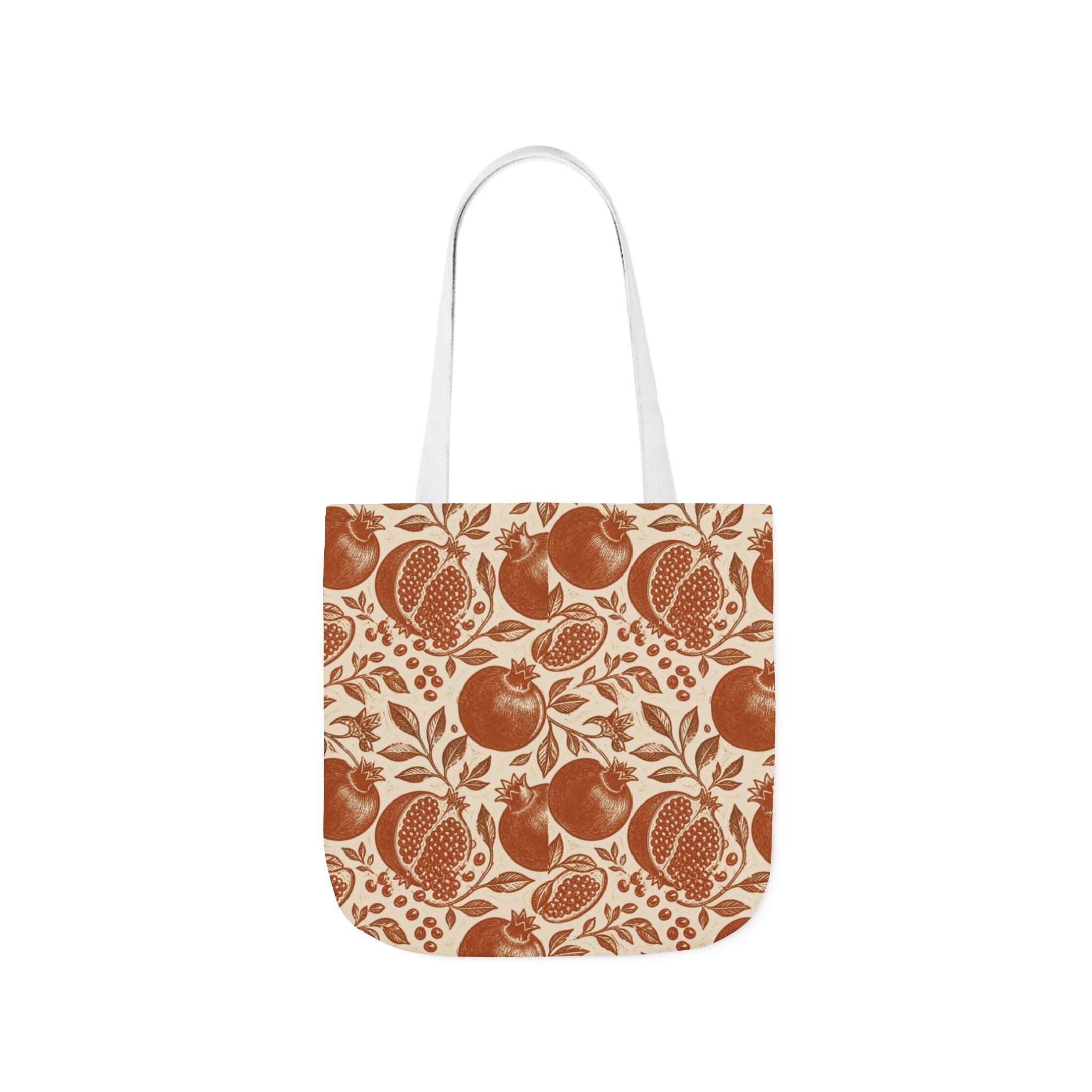 Split Pomegranates Canvas Tote Bag Mediterranean Kitchen Linocut Design Italian Cottagecore Gift