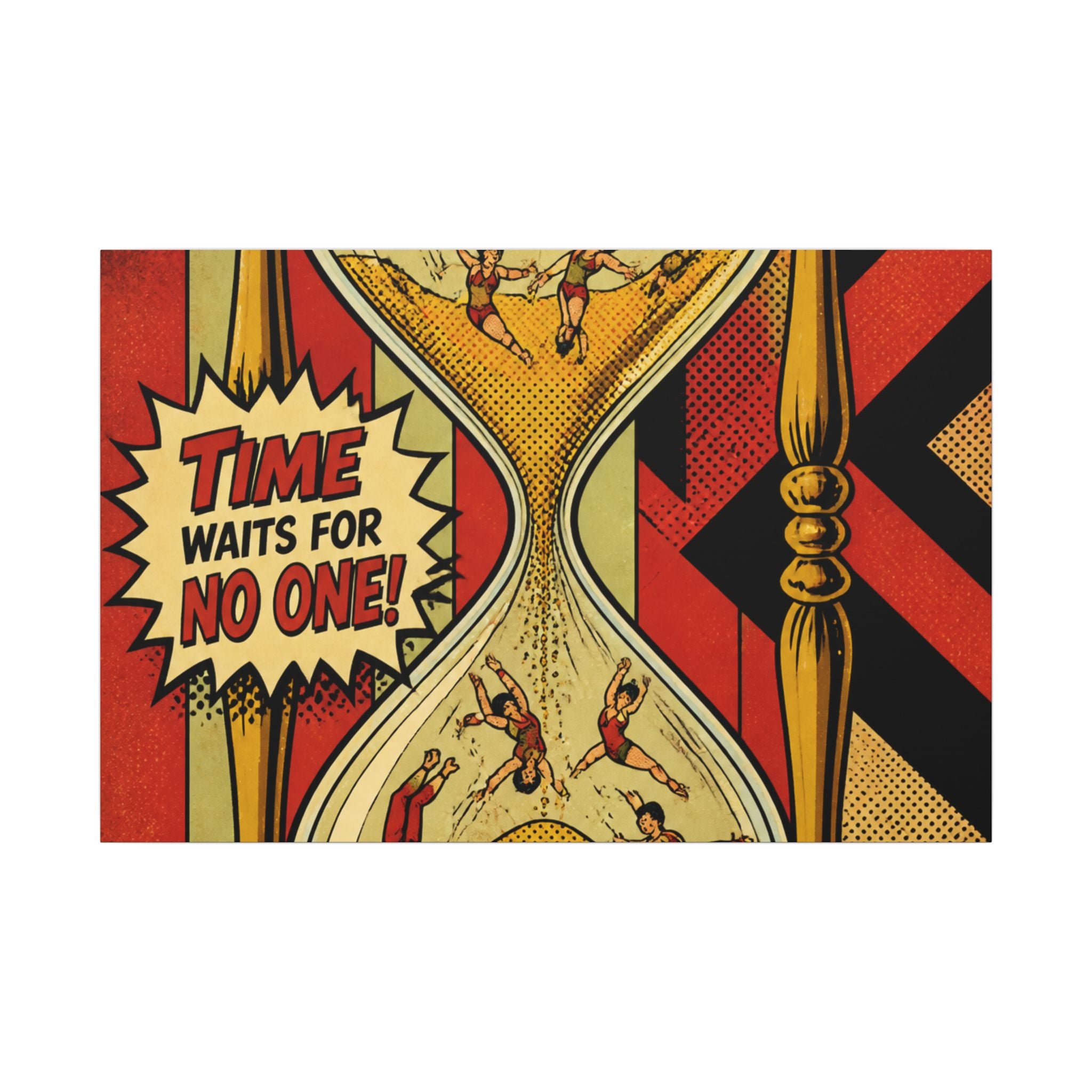Hourglass Acrobats Wall Art Canvas 24×36 Pop Art Restaurant Decor Maximalist Print