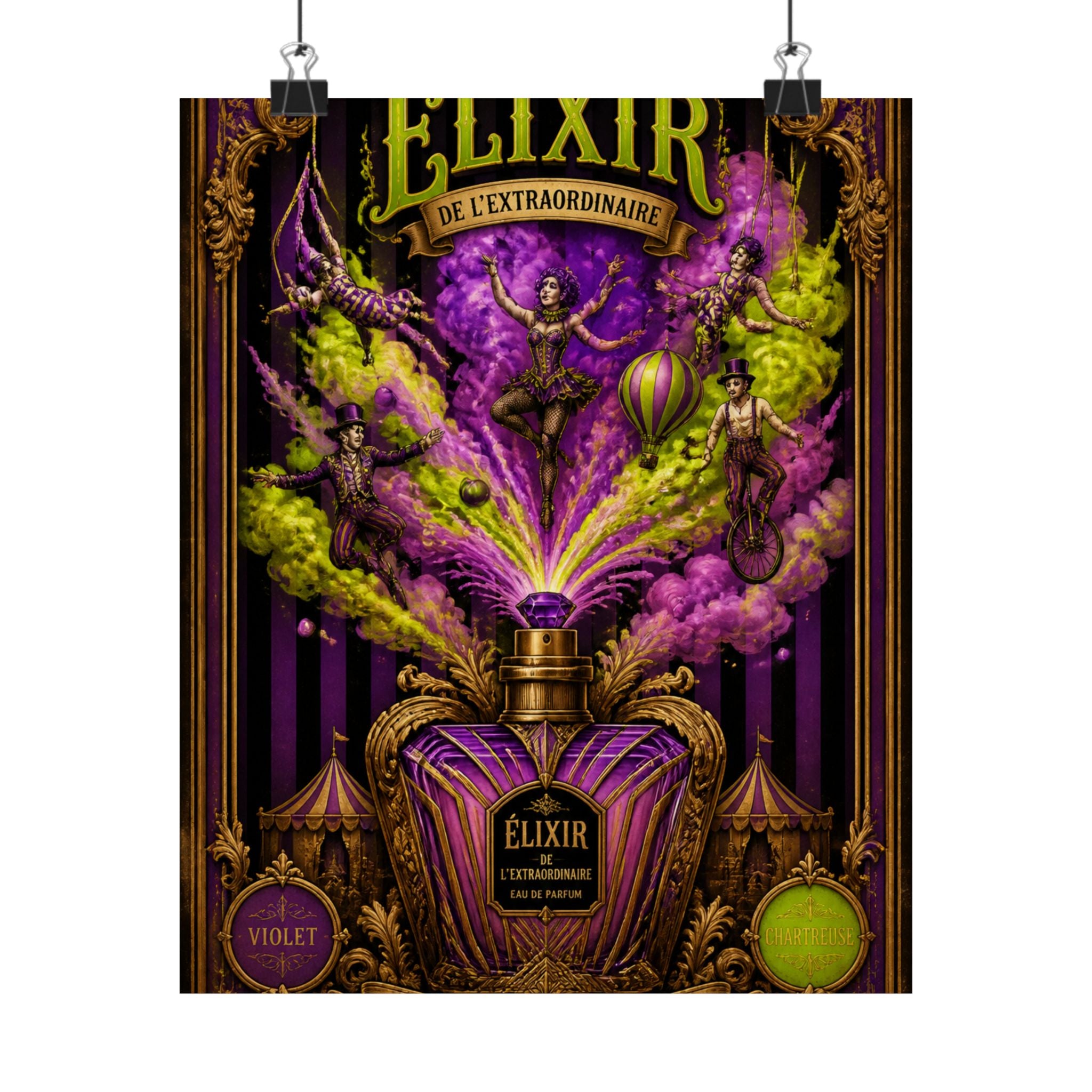 Perfume Bottle Fountain Wall Art Poster 18×24 Baroque Home Office Decor Maximalist Print
