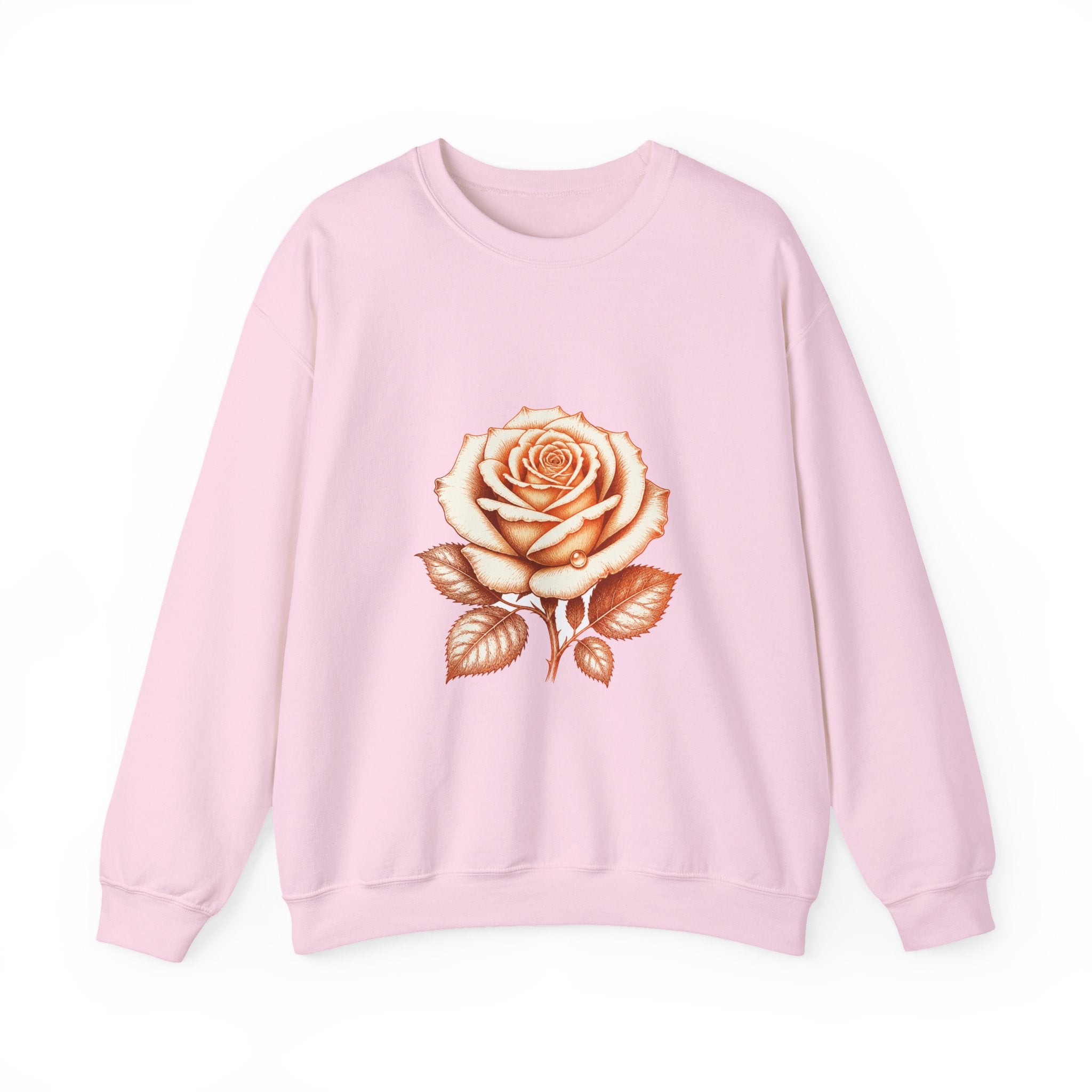 Matching Couple Sweatshirt - Rose & Thorn Matching Couple Premium Fleece Sweatshirt Hand-Drawn Art His Hers Anniversary Gift - Design A