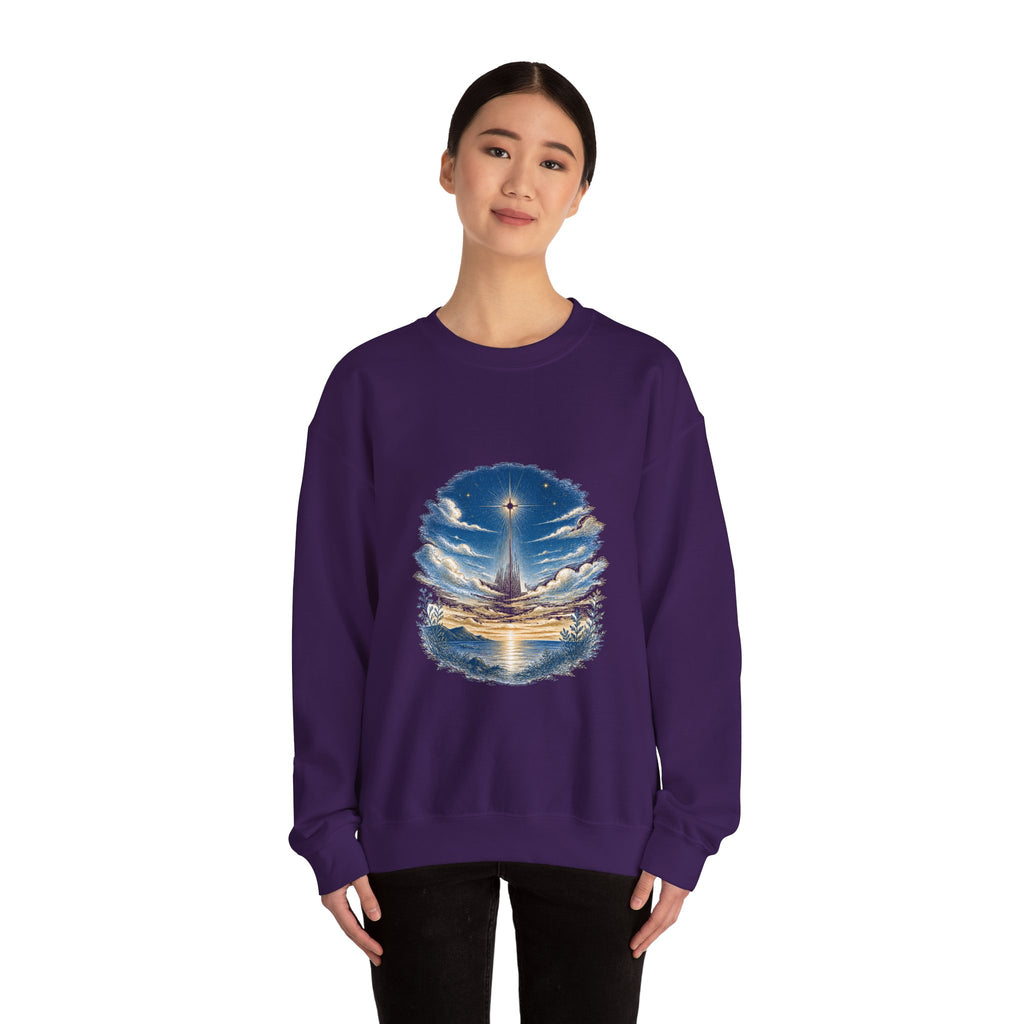 Matching Couple Sweatshirt - Evening & Morning Star Matching Couple Comfort Colors Crew Hand-Drawn Art His Hers Anniversary Gift - Design A