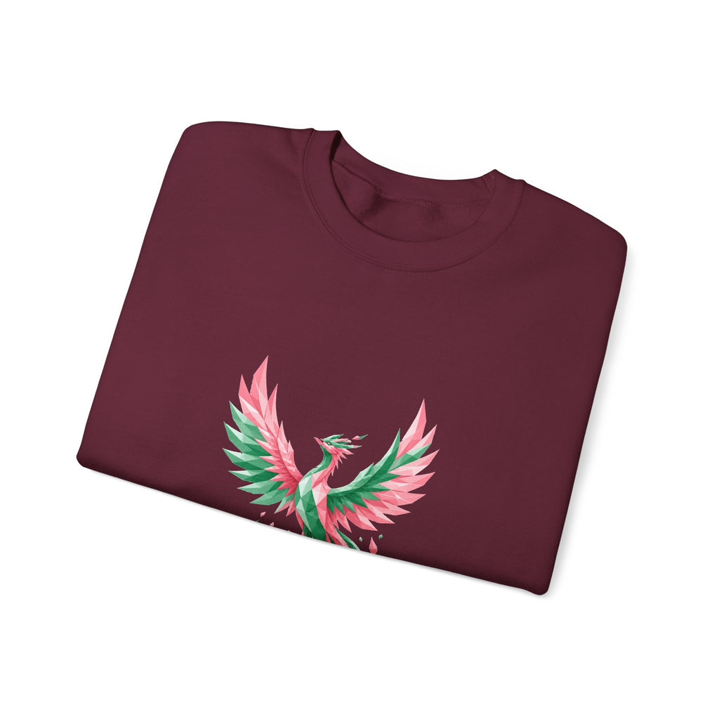 Matching Couple Sweatshirt - Dragon & Phoenix Matching Couple Premium Fleece Sweatshirt Geometric Art His Hers Love Gift - Design B