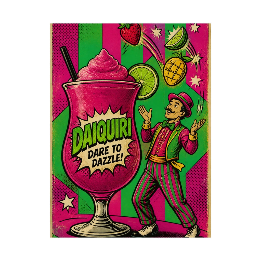 Daiquiri Fruit Juggler Wall Art Poster 24×36 Pop Art Restaurant Decor Maximalist Print