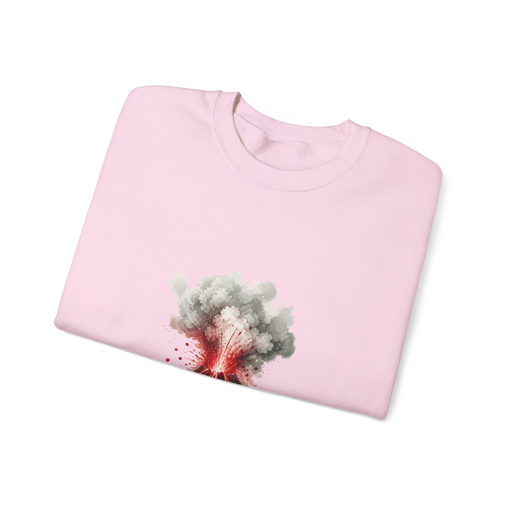 Matching Couple Sweatshirt - Volcano & Glacier Matching Couple Premium Fleece Sweatshirt Watercolor Art His Hers Birthday Gift - Design A